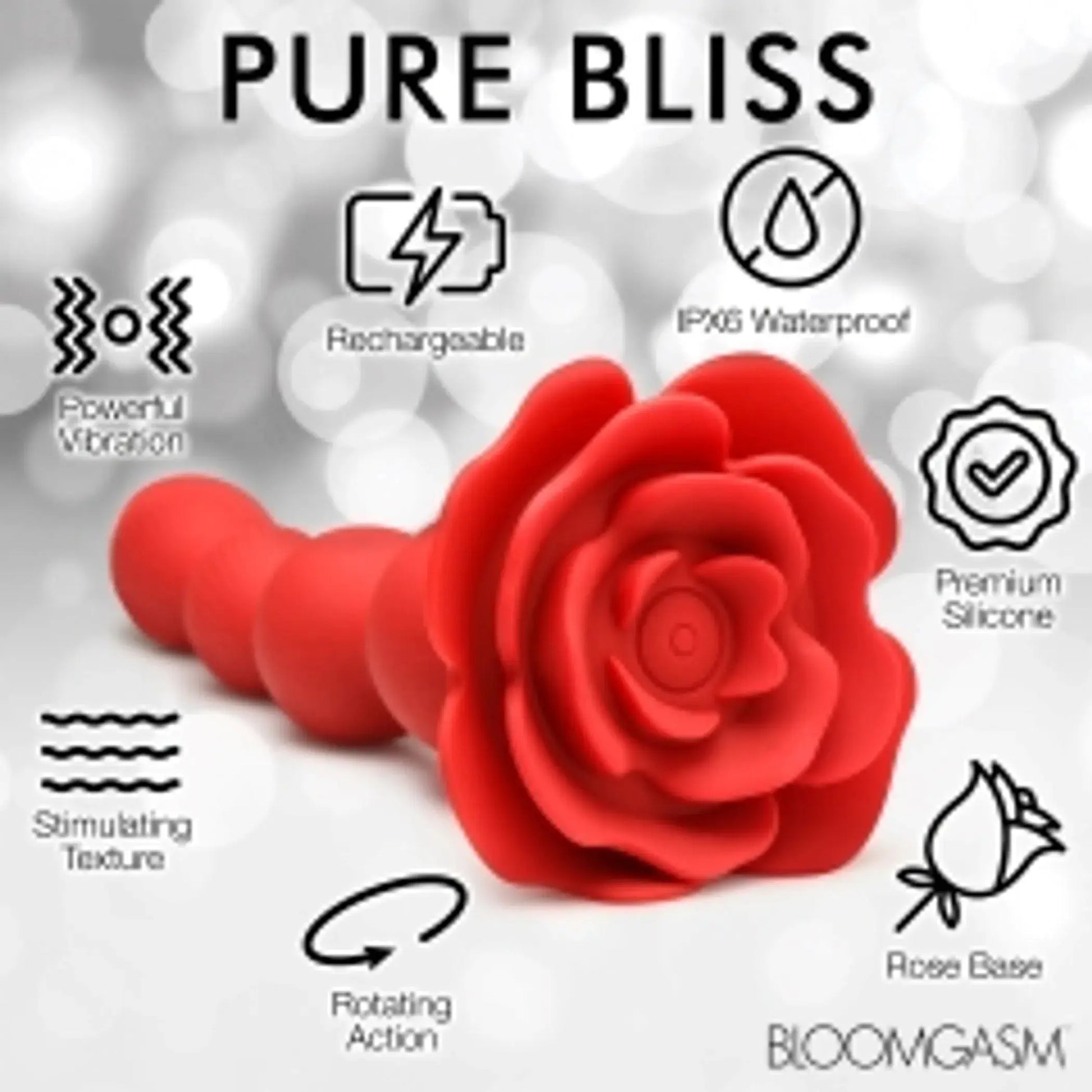 Bloomgasm Rose Twirl 10x Vibrating and Rotating Anal Beads XR Brands