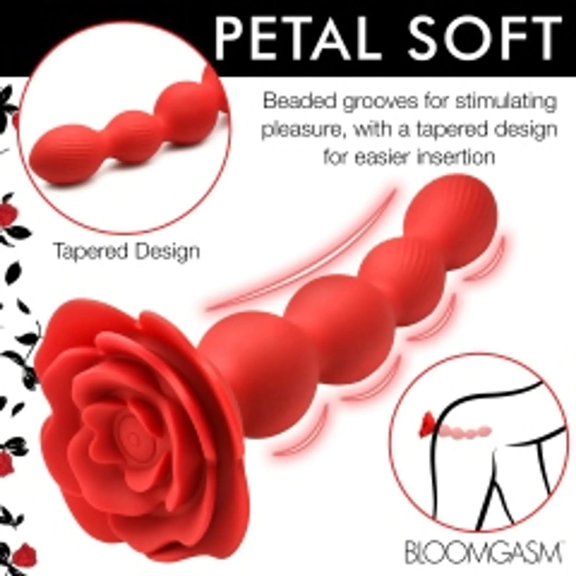Bloomgasm Rose Twirl 10x Vibrating and Rotating Anal Beads XR Brands