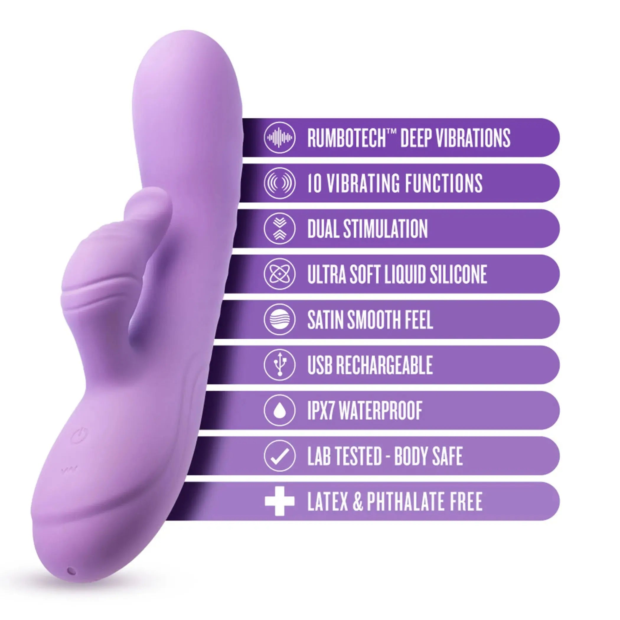 Blush Evelyn Purple Rabbit Vibrator Blush Novelties