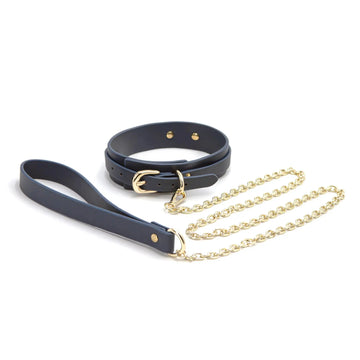 Bondage Couture Collar & Leash Blue NS Novelties