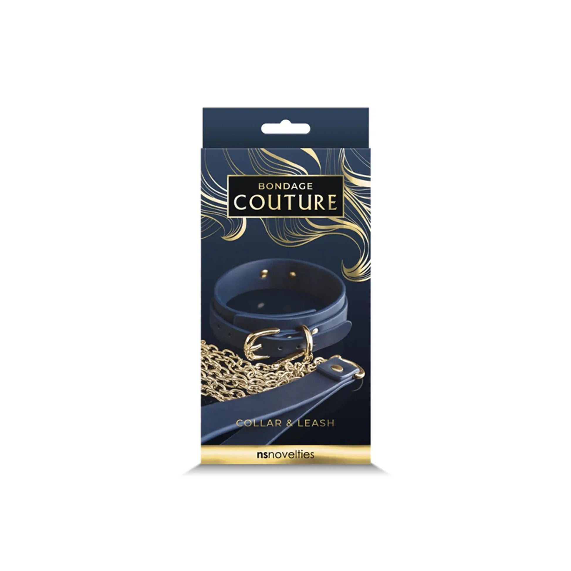 Bondage Couture Collar & Leash Blue NS Novelties