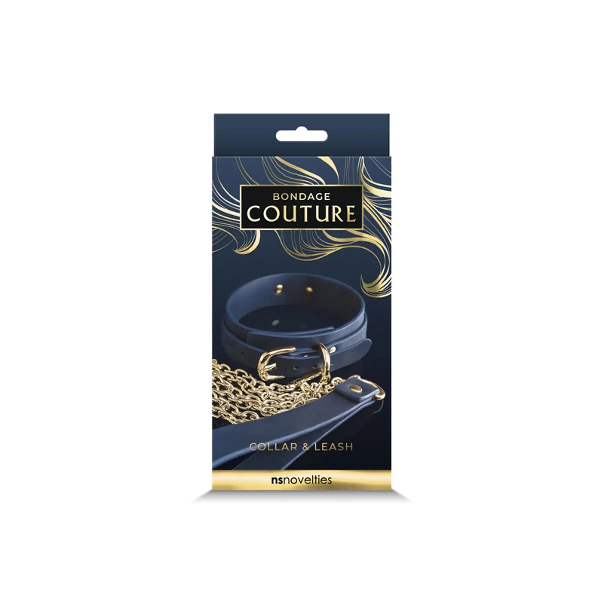 Bondage Couture Collar & Leash Blue NS Novelties