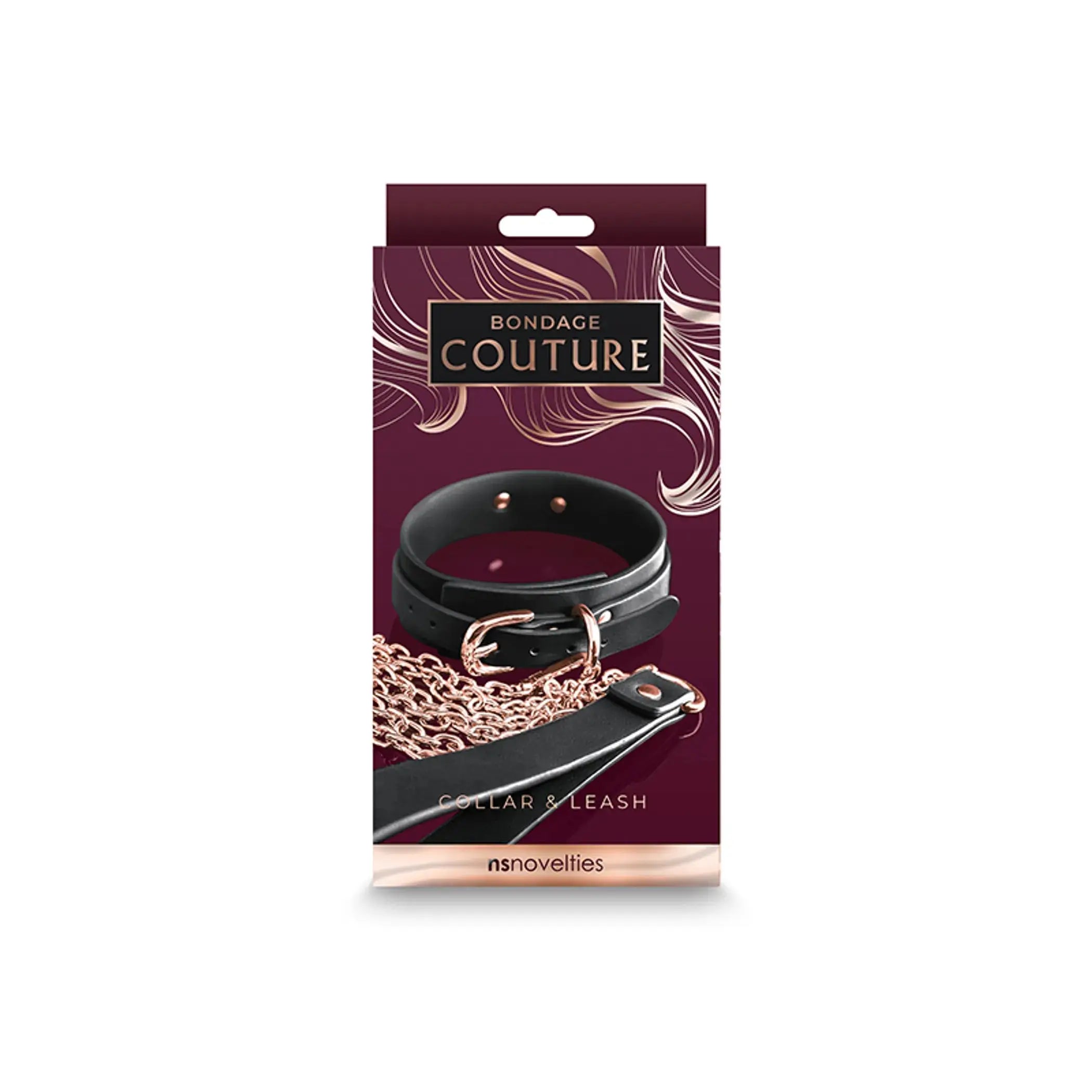 Bondage Couture Collar & Leash with Rose Gold NS Novelties