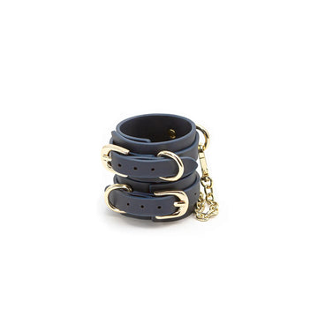 Bondage Couture Wrist Cuffs Blue NS Novelties