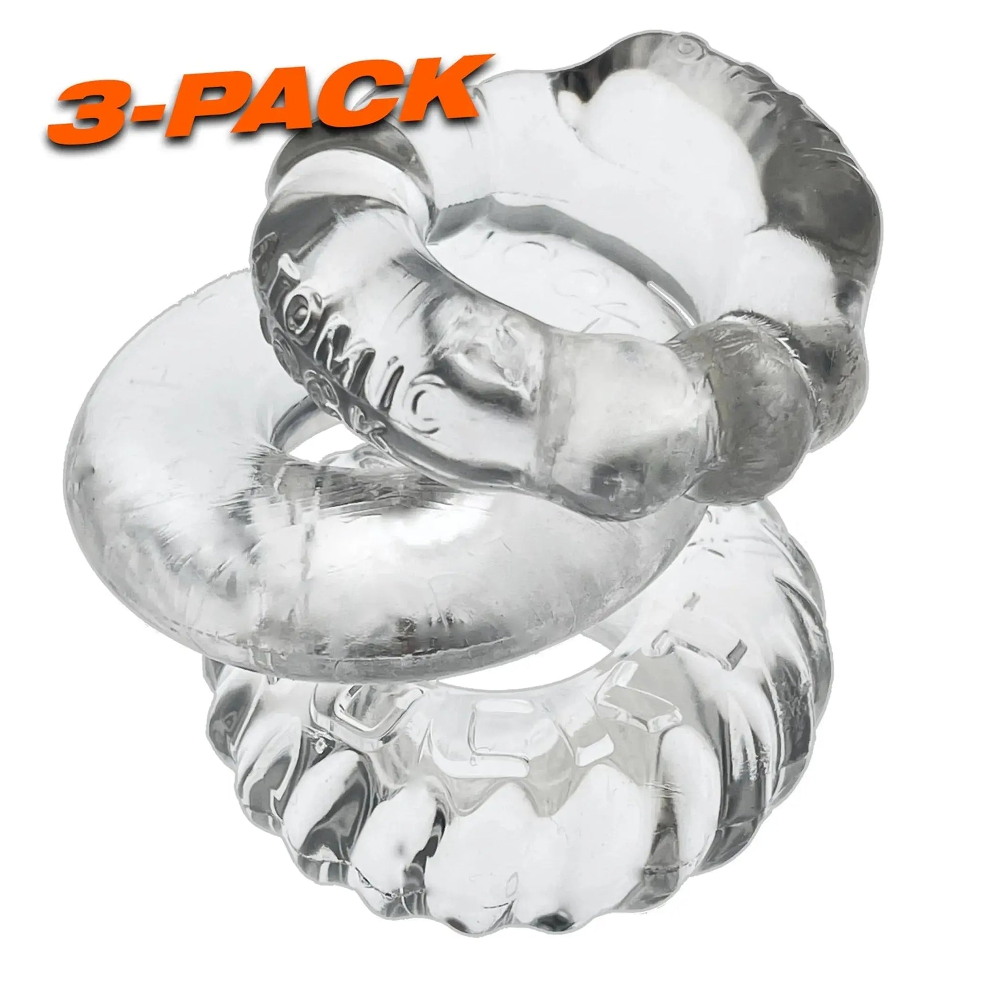 Bonemaker 3-Pack Clear Cock Ring Set OXBALLS
