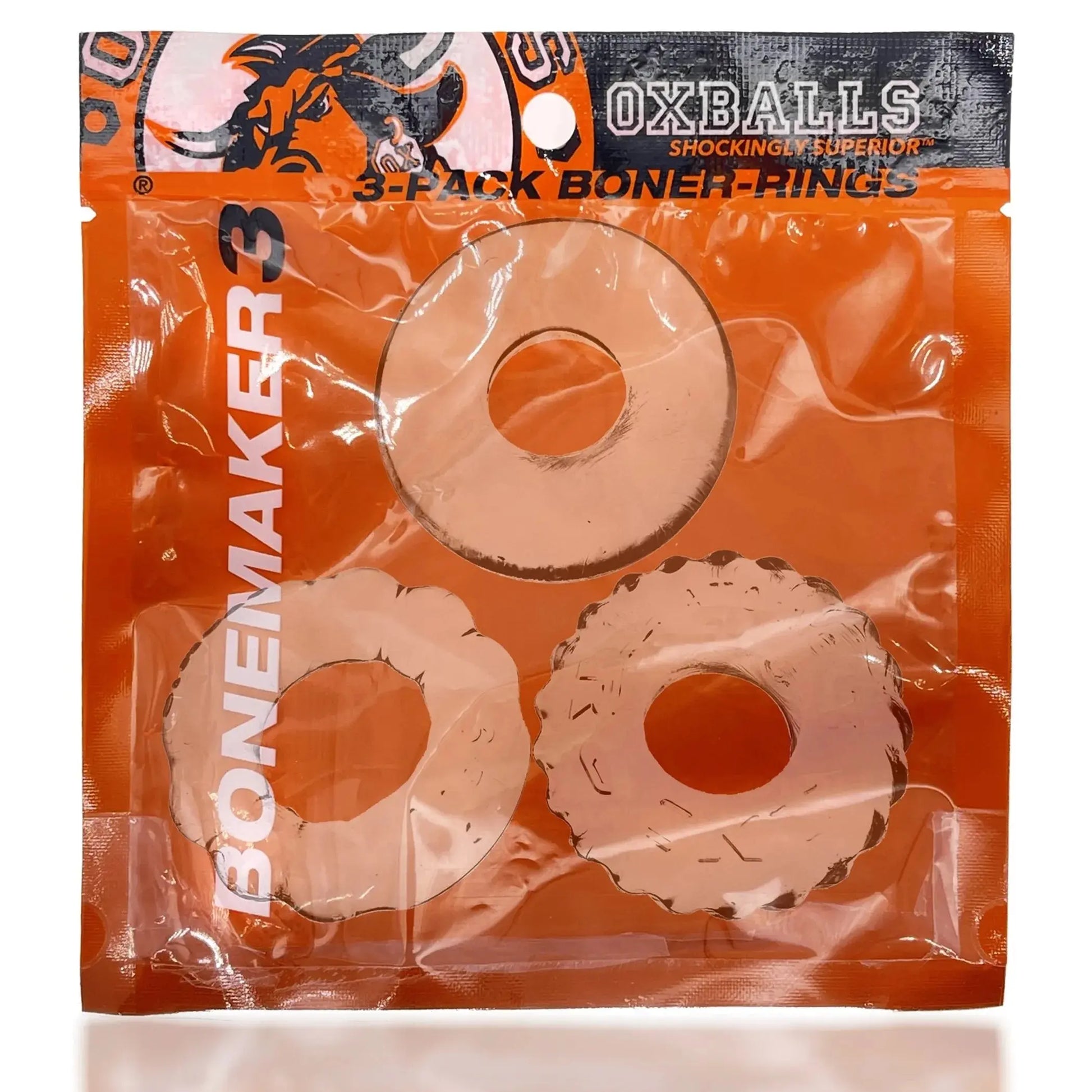 Bonemaker 3-Pack Clear Cock Ring Set OXBALLS