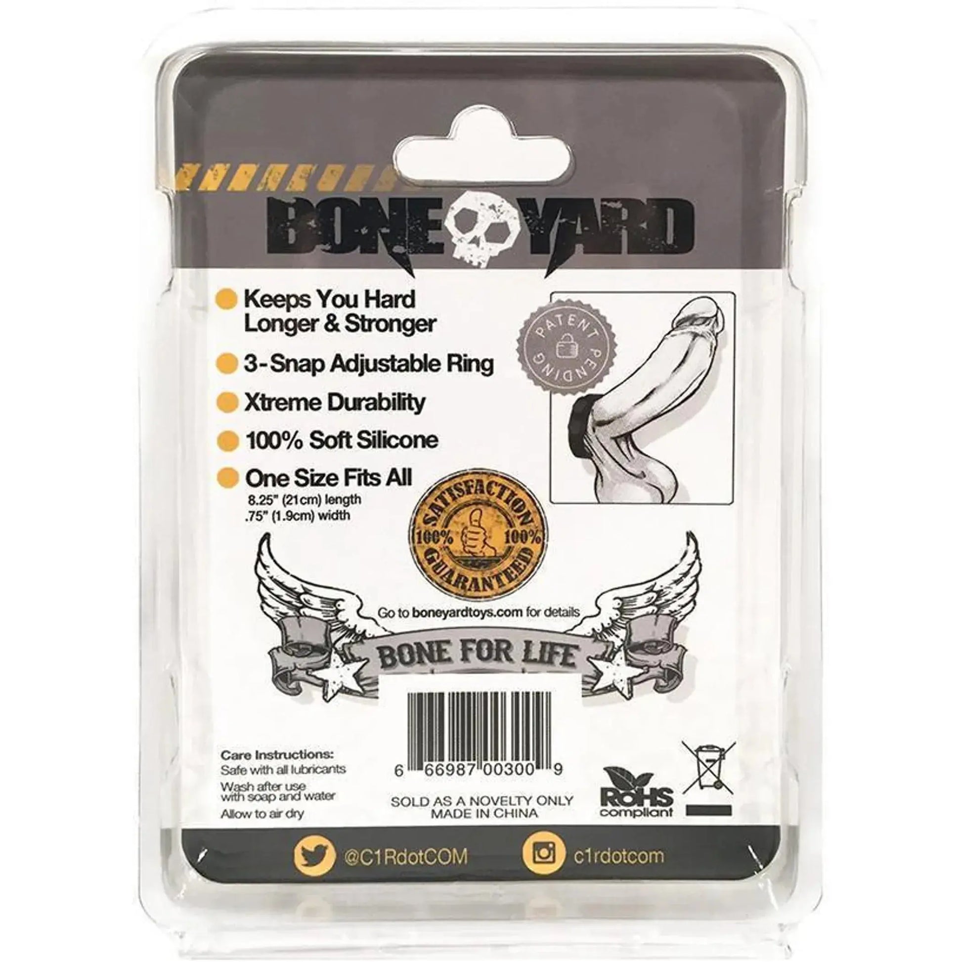 Boneyard Cock Strap Black Rascal Toys