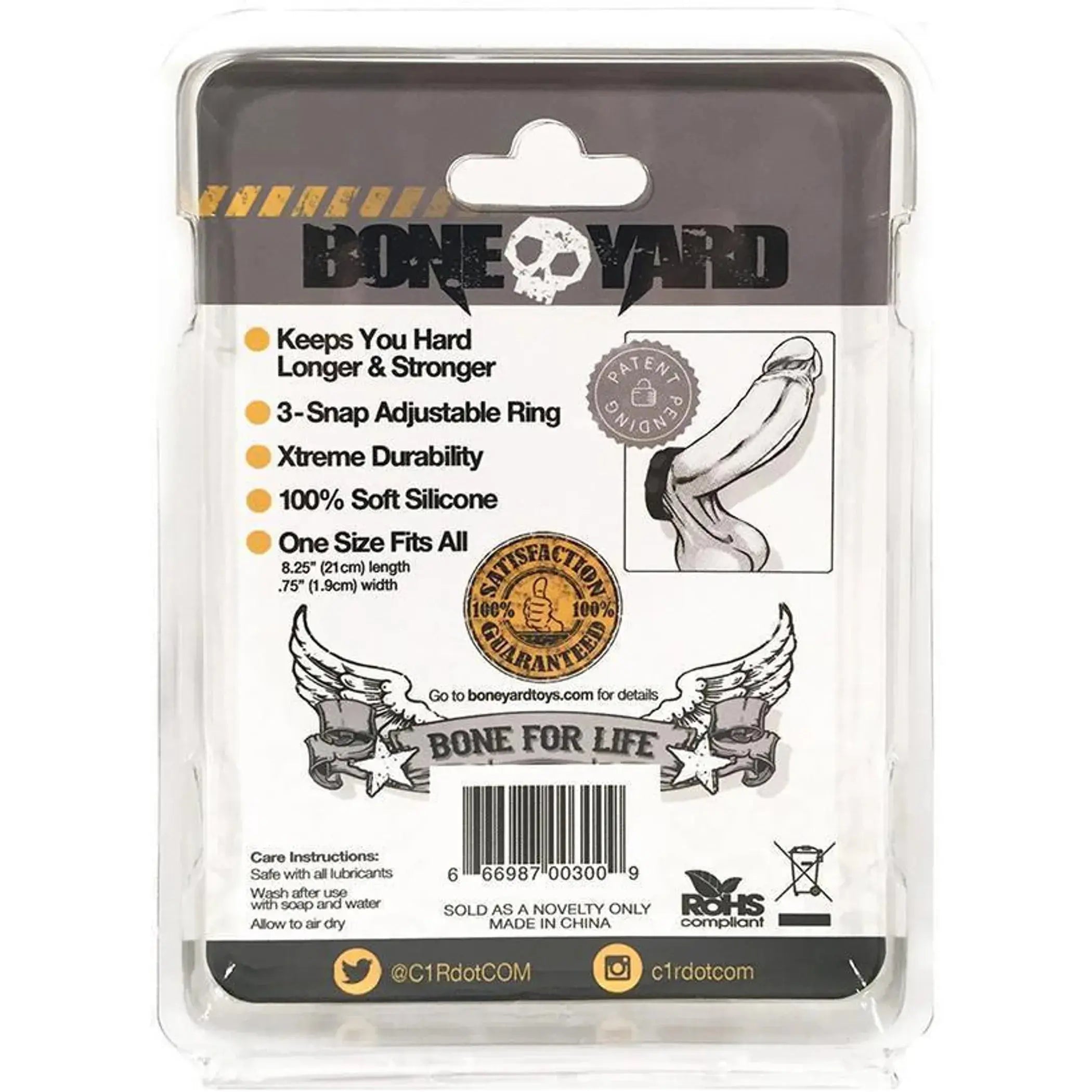 Boneyard Cock Strap Black Rascal Toys