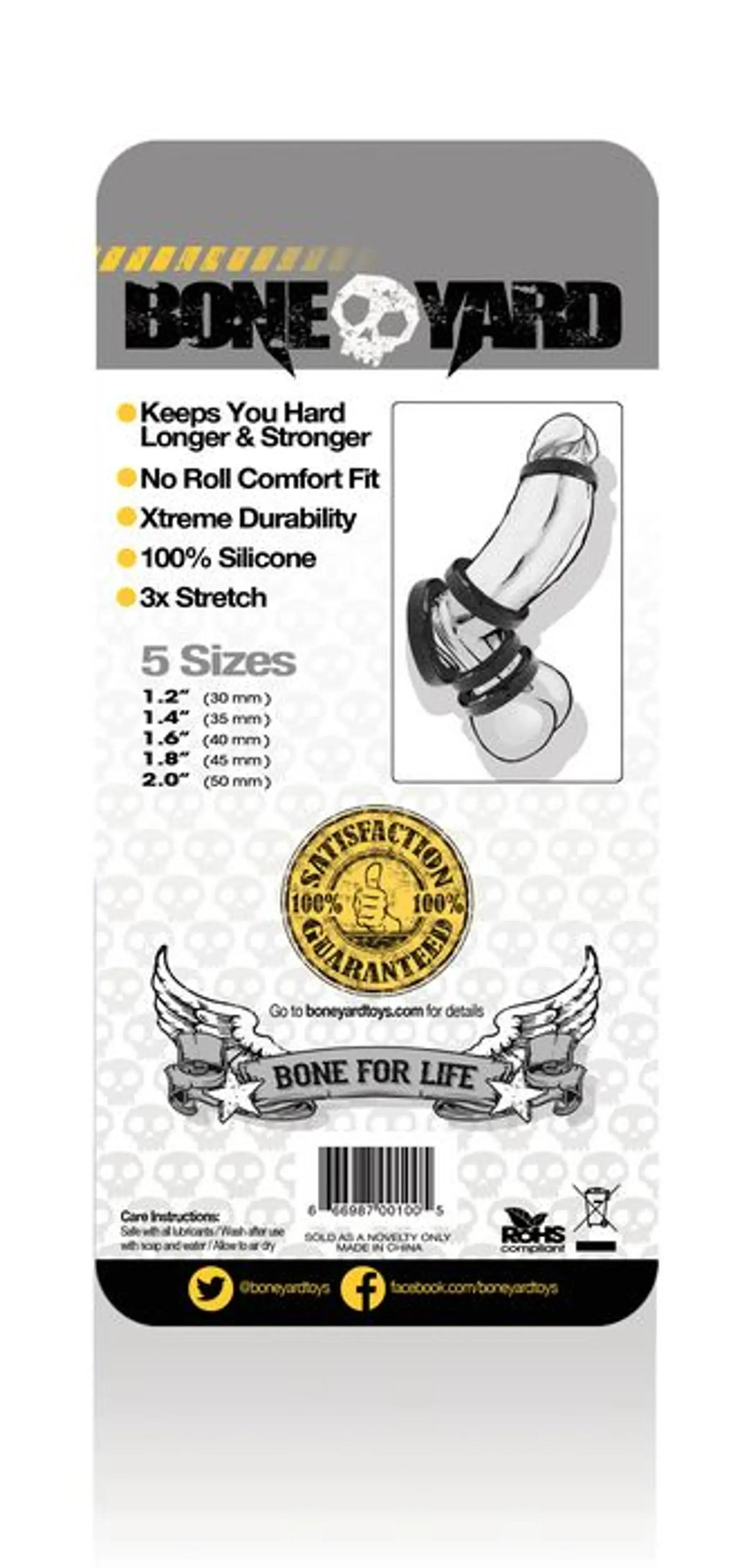 Boneyard Silicone Ring 5-Piece Kit Black Rascal Toys