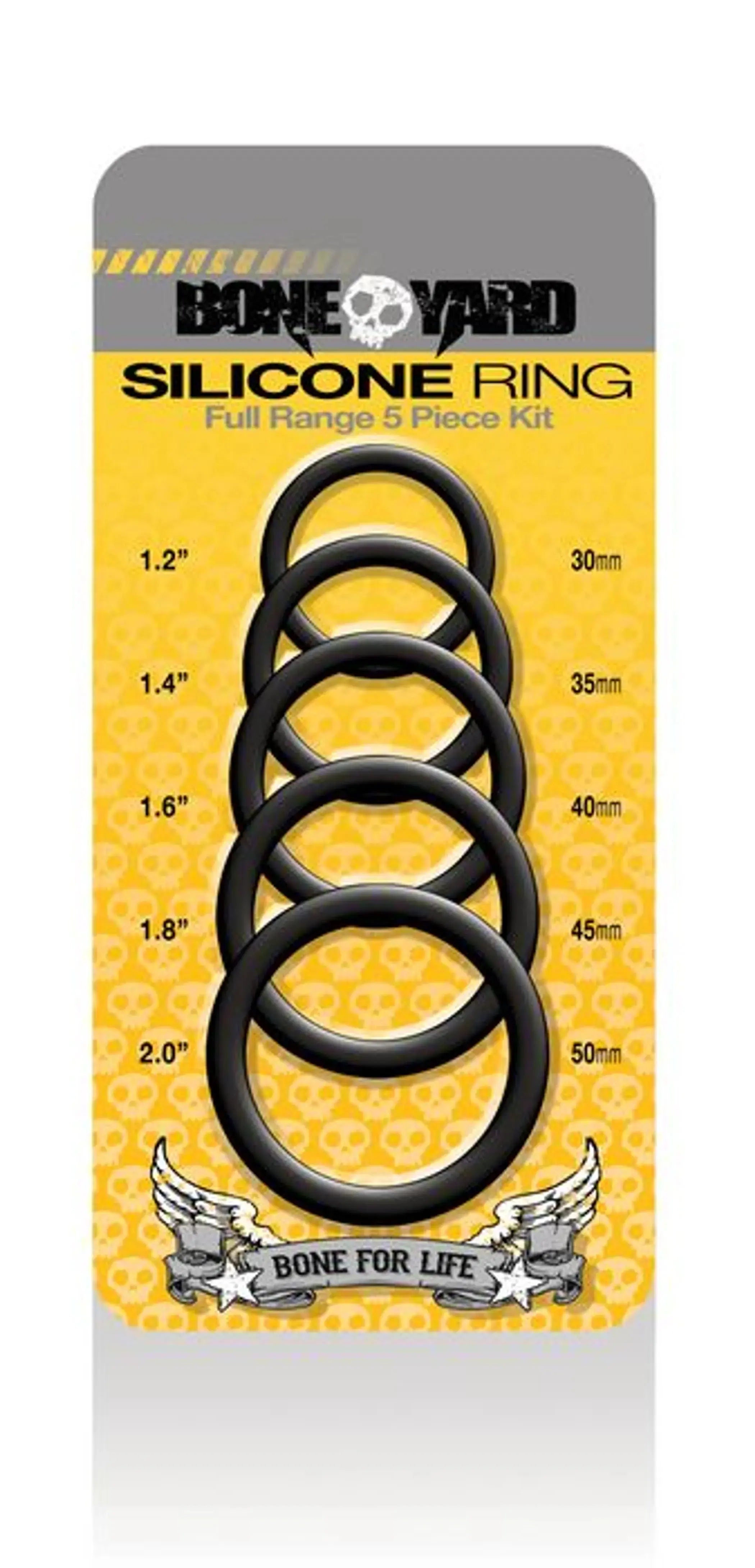 Boneyard Silicone Ring 5-Piece Kit Black Rascal Toys