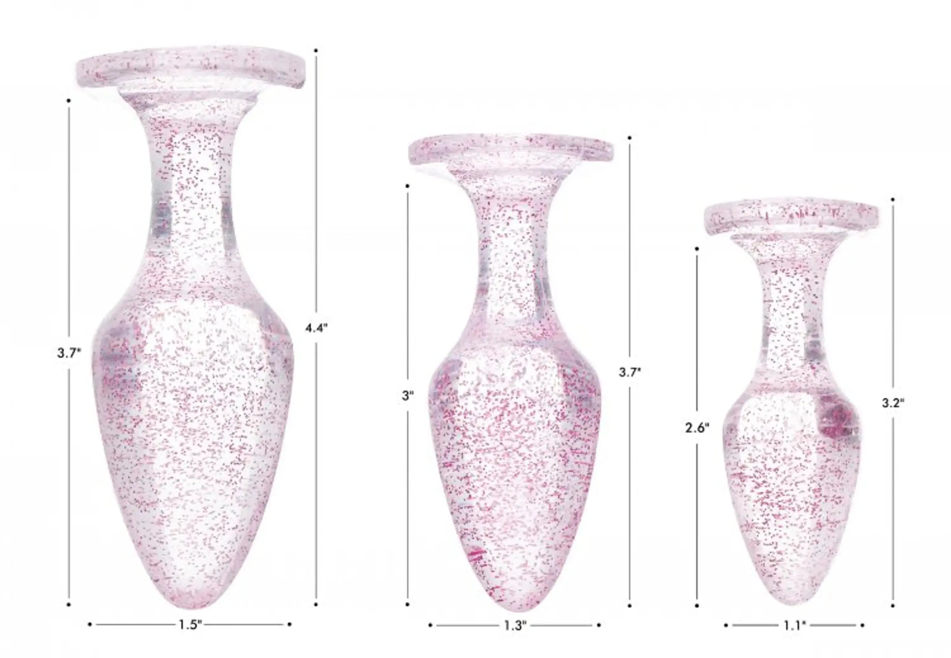 Booty Sparks Glitter Gem Anal Plug Set Pink XR Brands