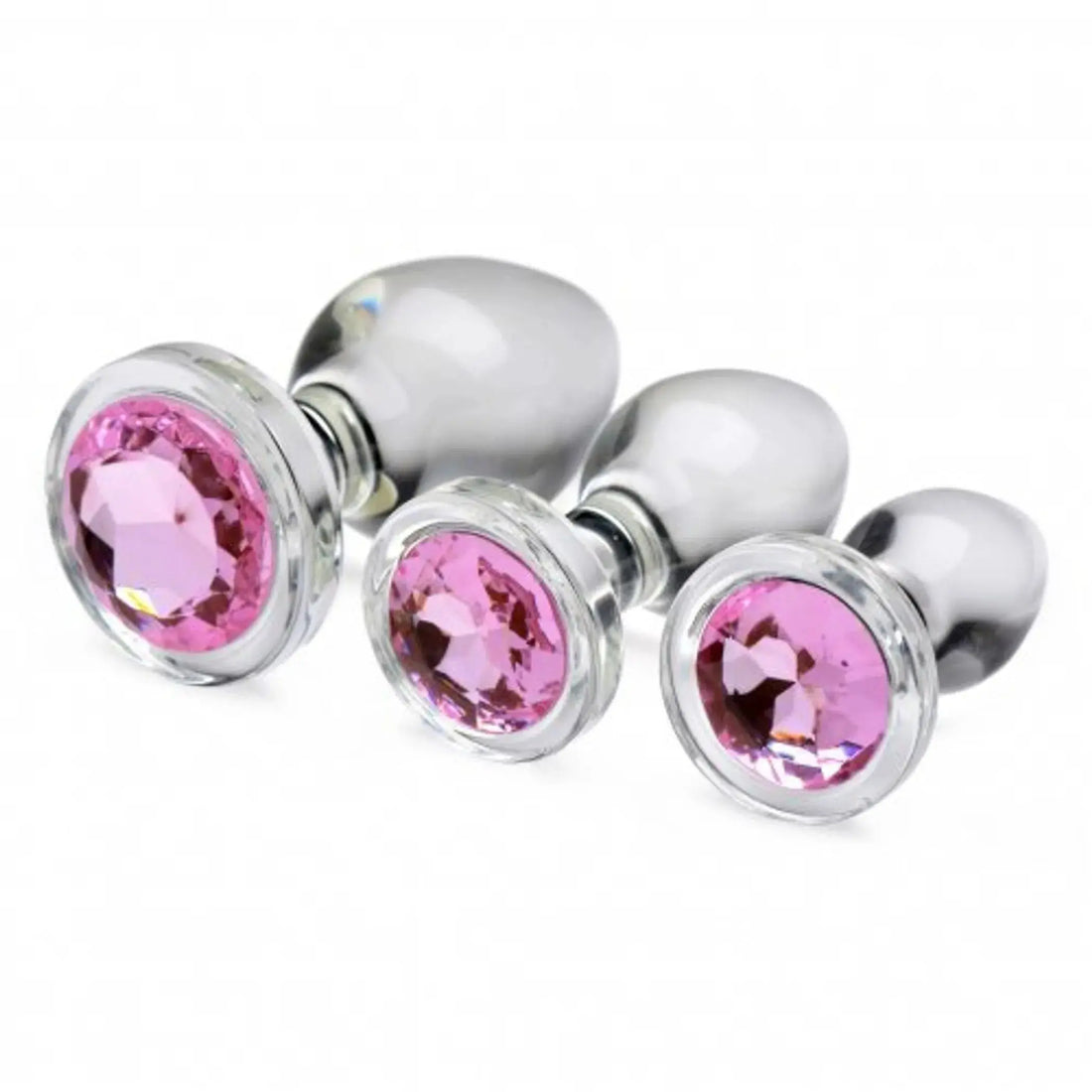Booty Sparks Pink Gem Glass Plug Set XR Brands