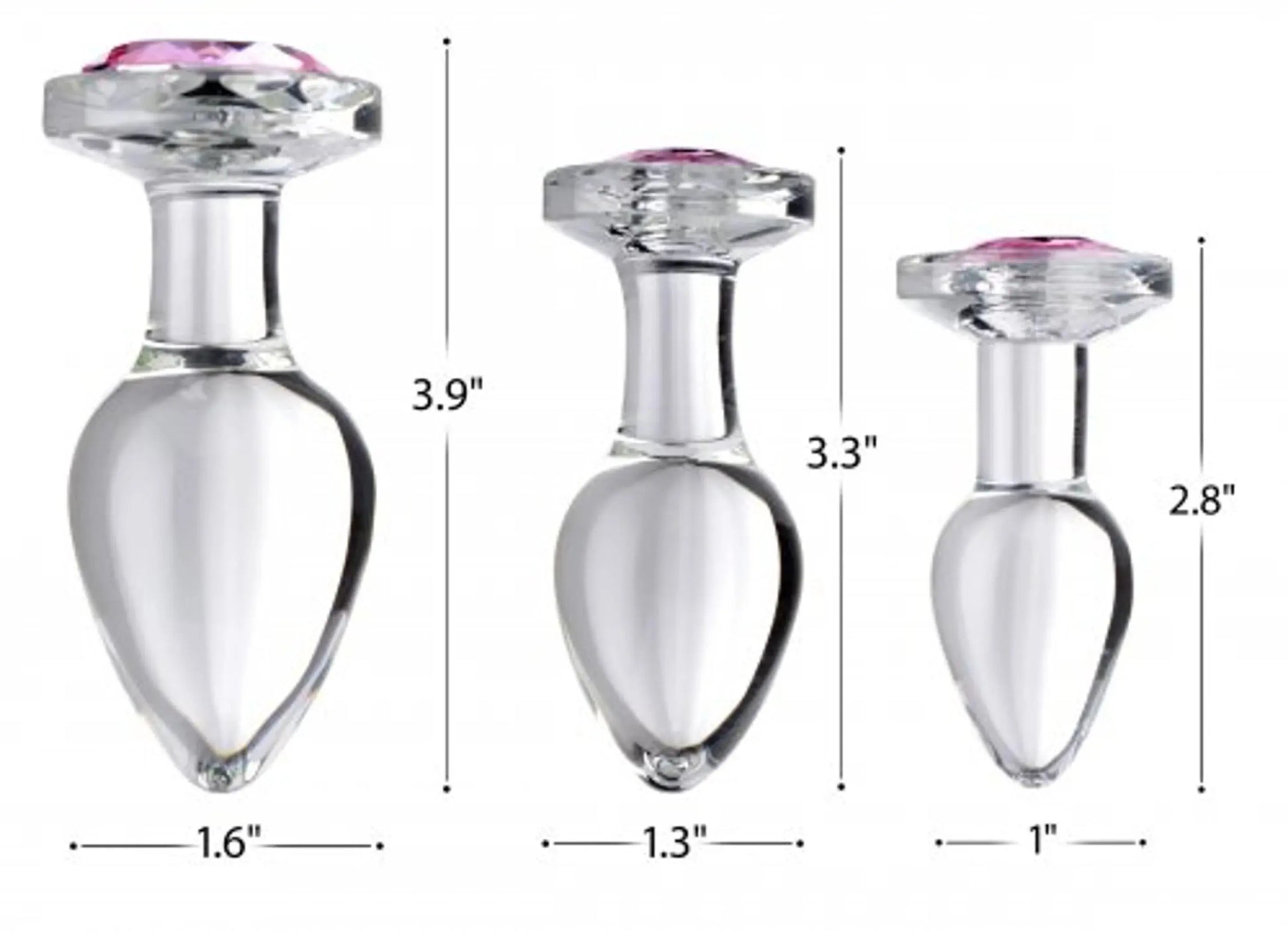 Booty Sparks Pink Gem Glass Plug Set XR Brands