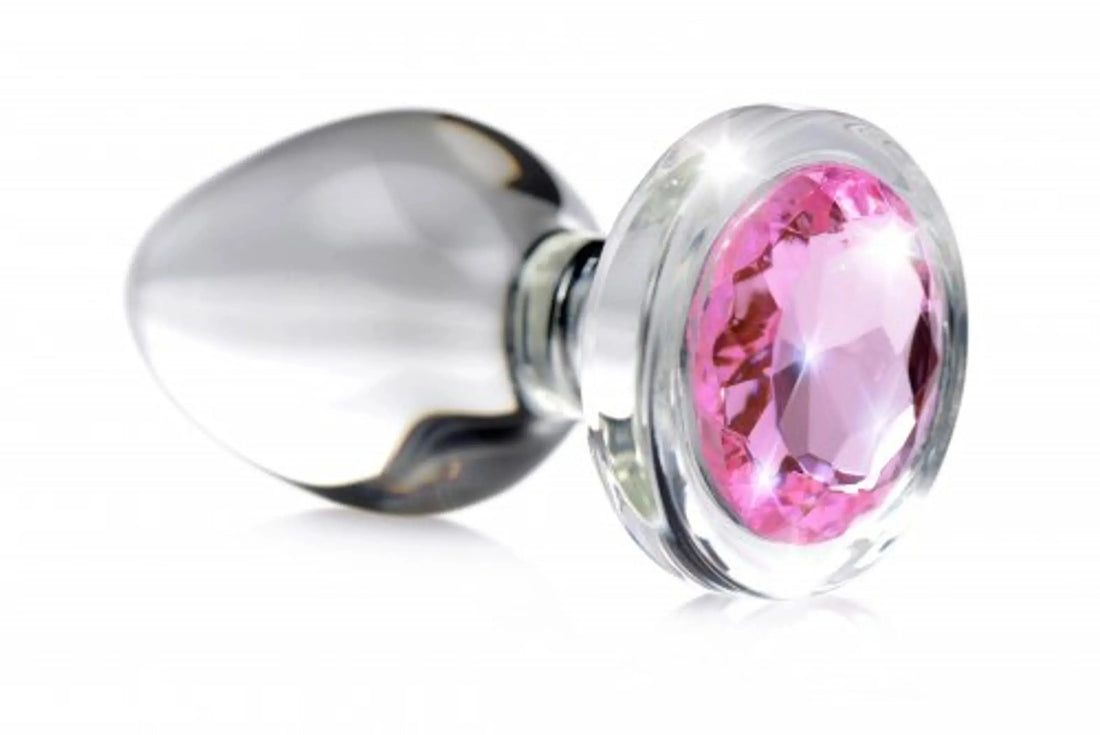 Booty Sparks Pink Gem Glass Plug Small XR Brands