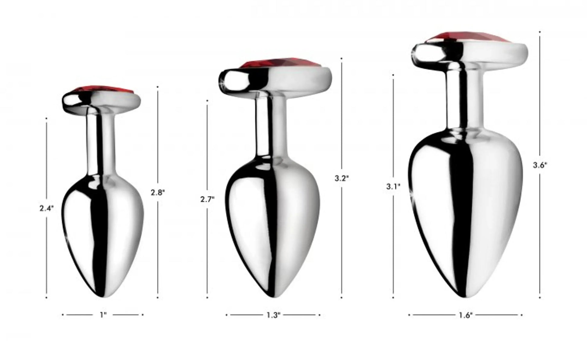 Booty Sparks Red Heart Gem Anal Plug Set XR Brands