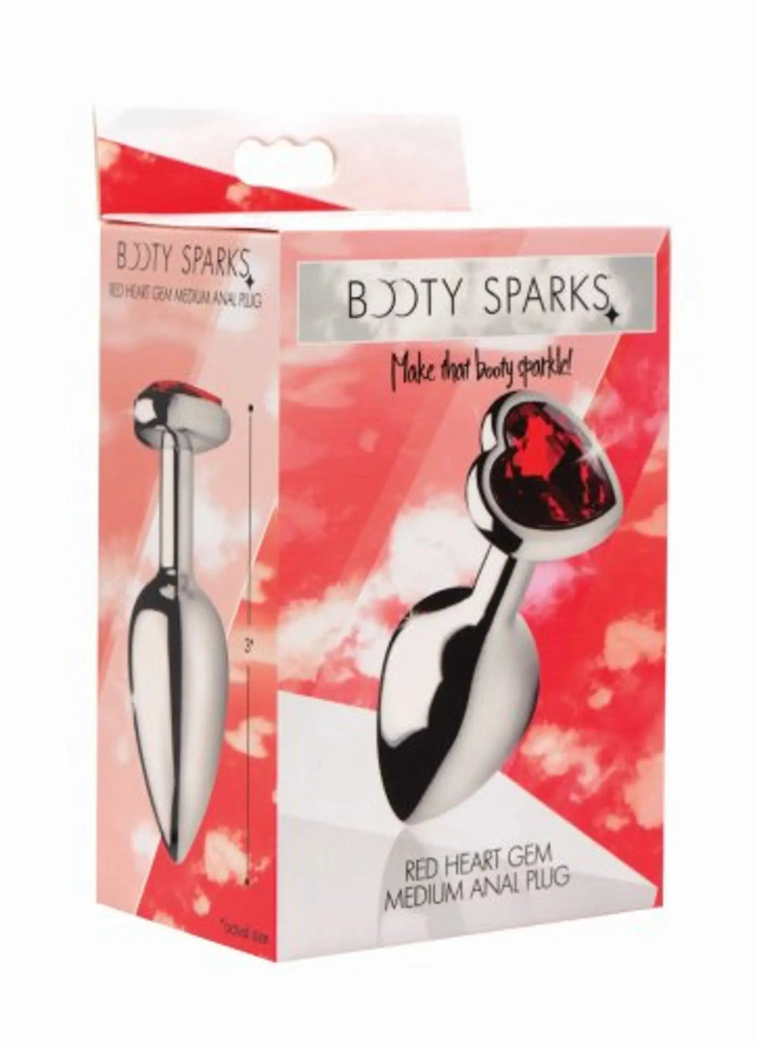 Booty Sparks Red Heart Gem Medium Anal Plug XR Brands