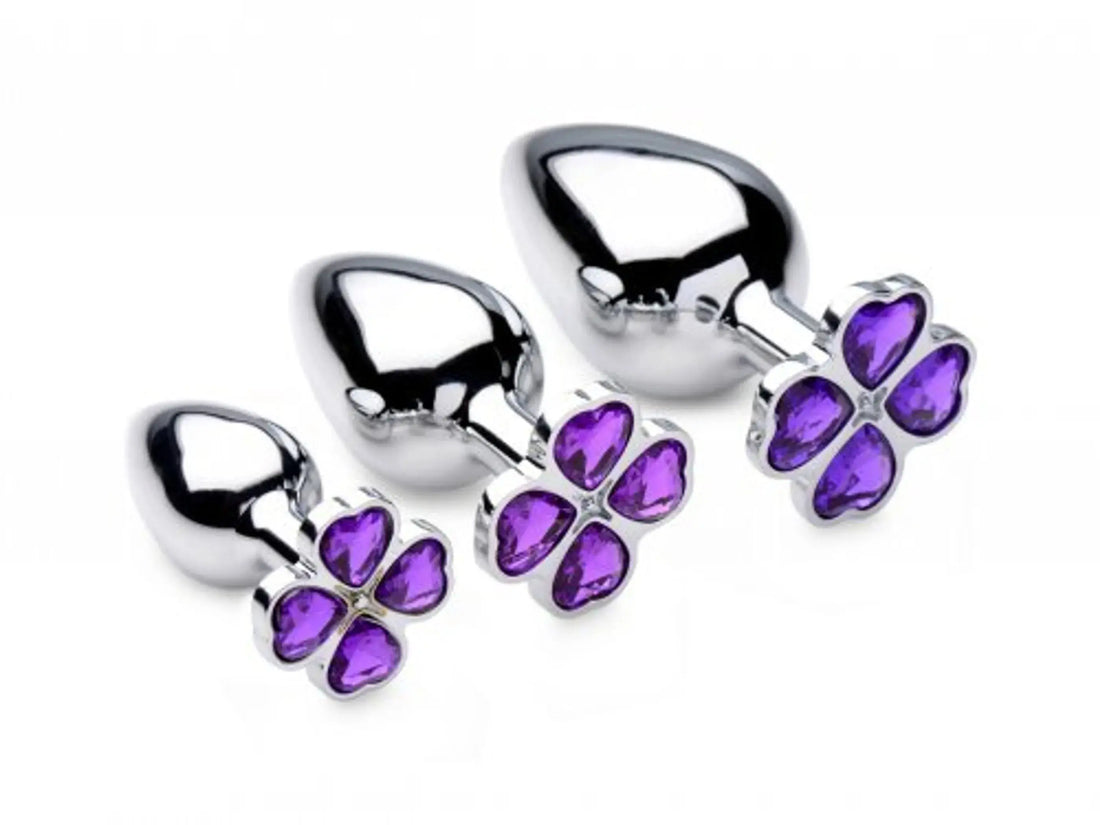 Booty Sparks Violet Flower Gem Anal Plug Set XR Brands