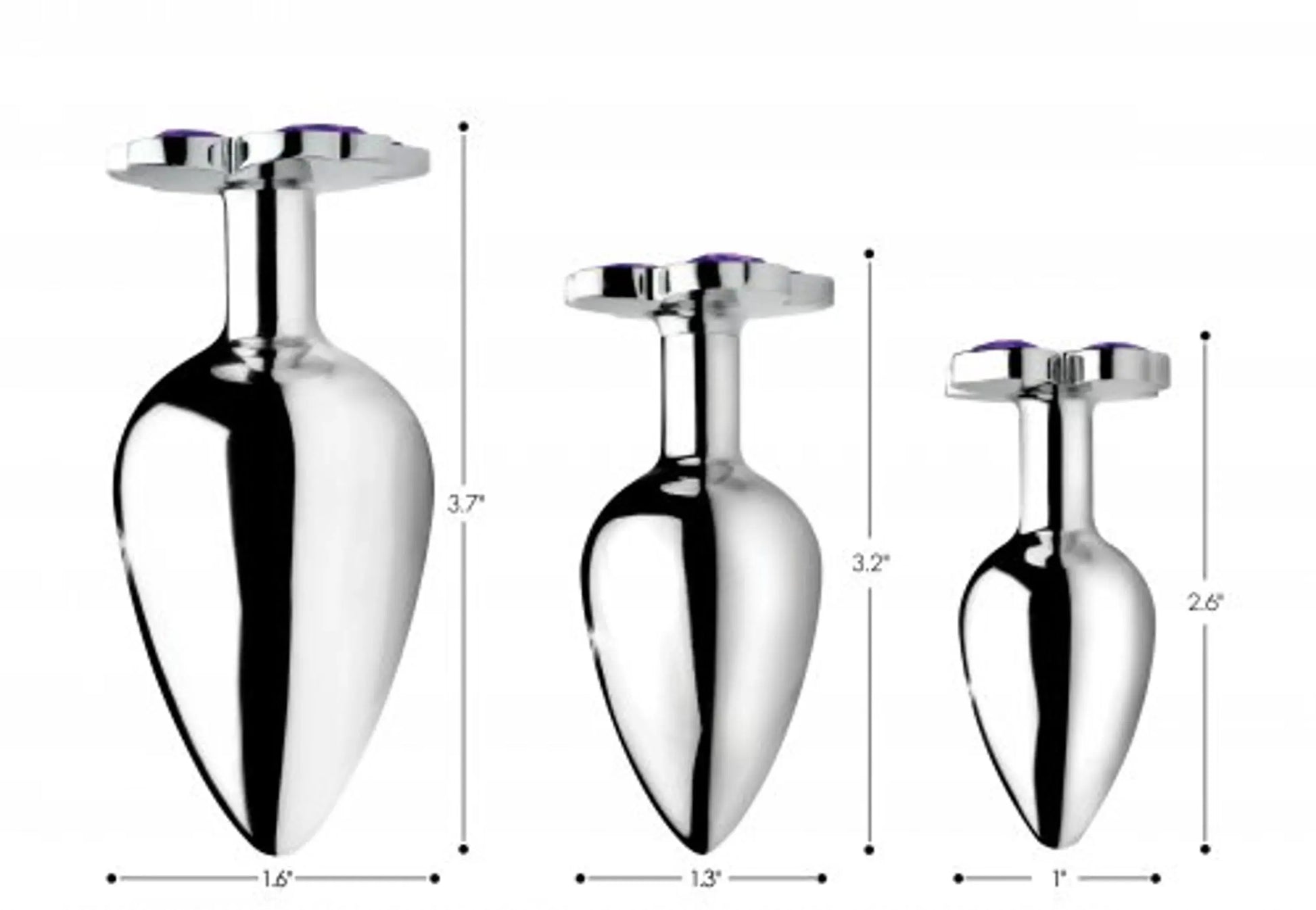 Booty Sparks Violet Flower Gem Anal Plug Set XR Brands