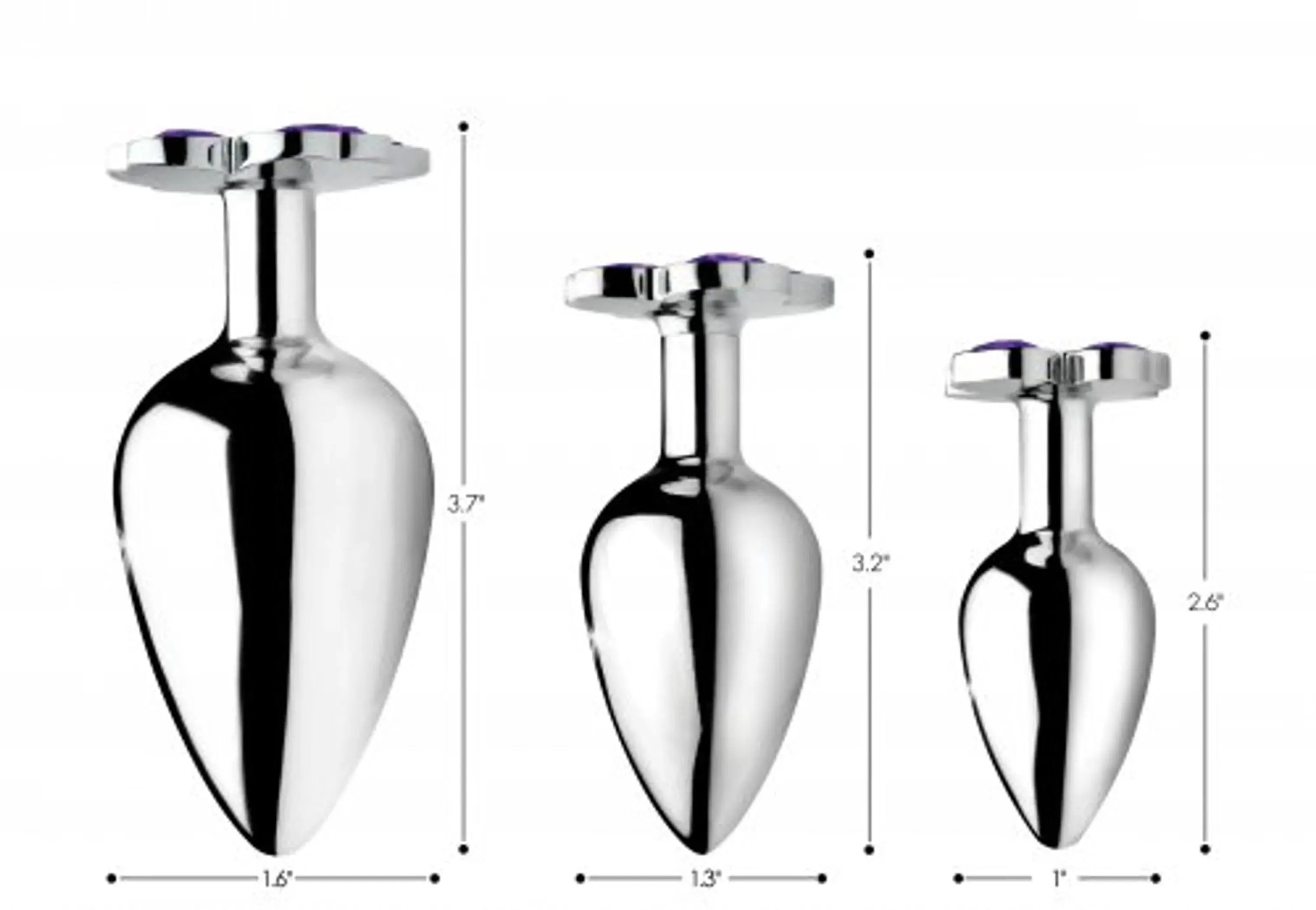 Booty Sparks Violet Flower Gem Anal Plug Set XR Brands
