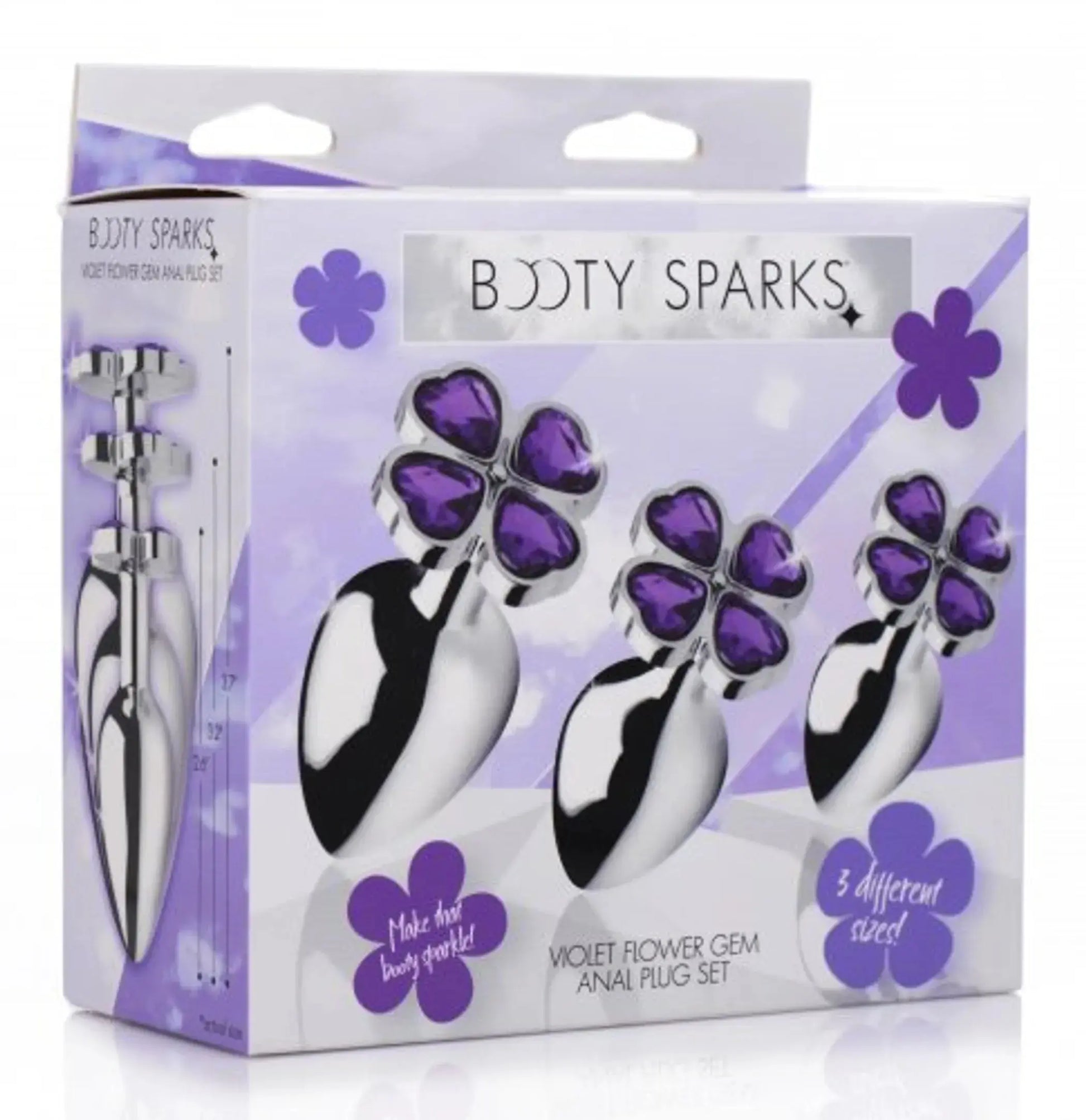 Booty Sparks Violet Flower Gem Anal Plug Set XR Brands