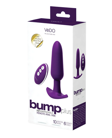 VEDO BUMP PLUS RECHARGEABLE REMOTE CONTROL ANAL VIBE DEEP PURPLE Vedo