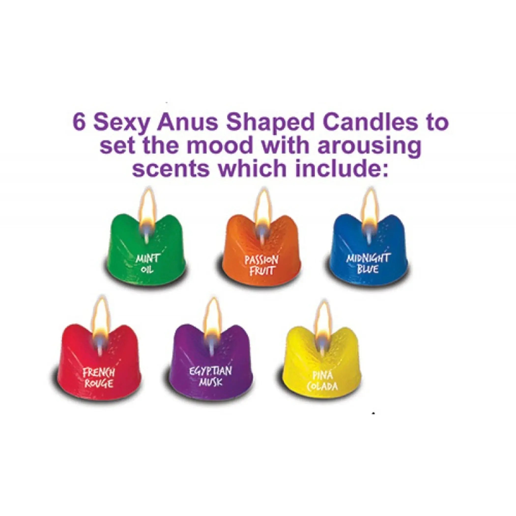 Burning Love Anus Candles Assorted Colors & Scents HOTT Products