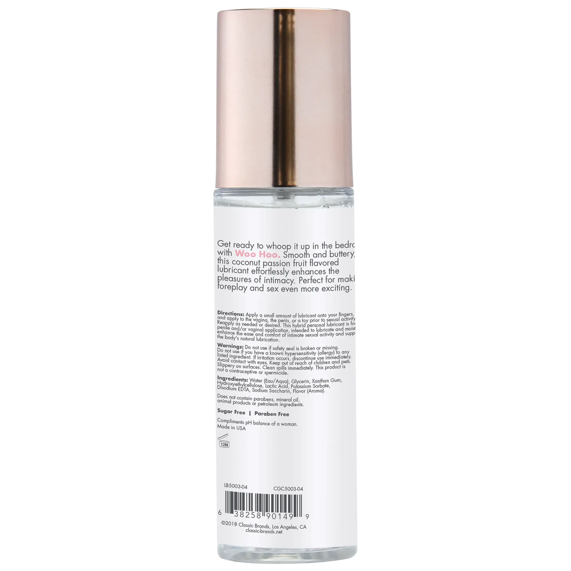 CGC Woo Hoo Personal Lubricant Coconut Passion 4.4 fl oz Classic Brands