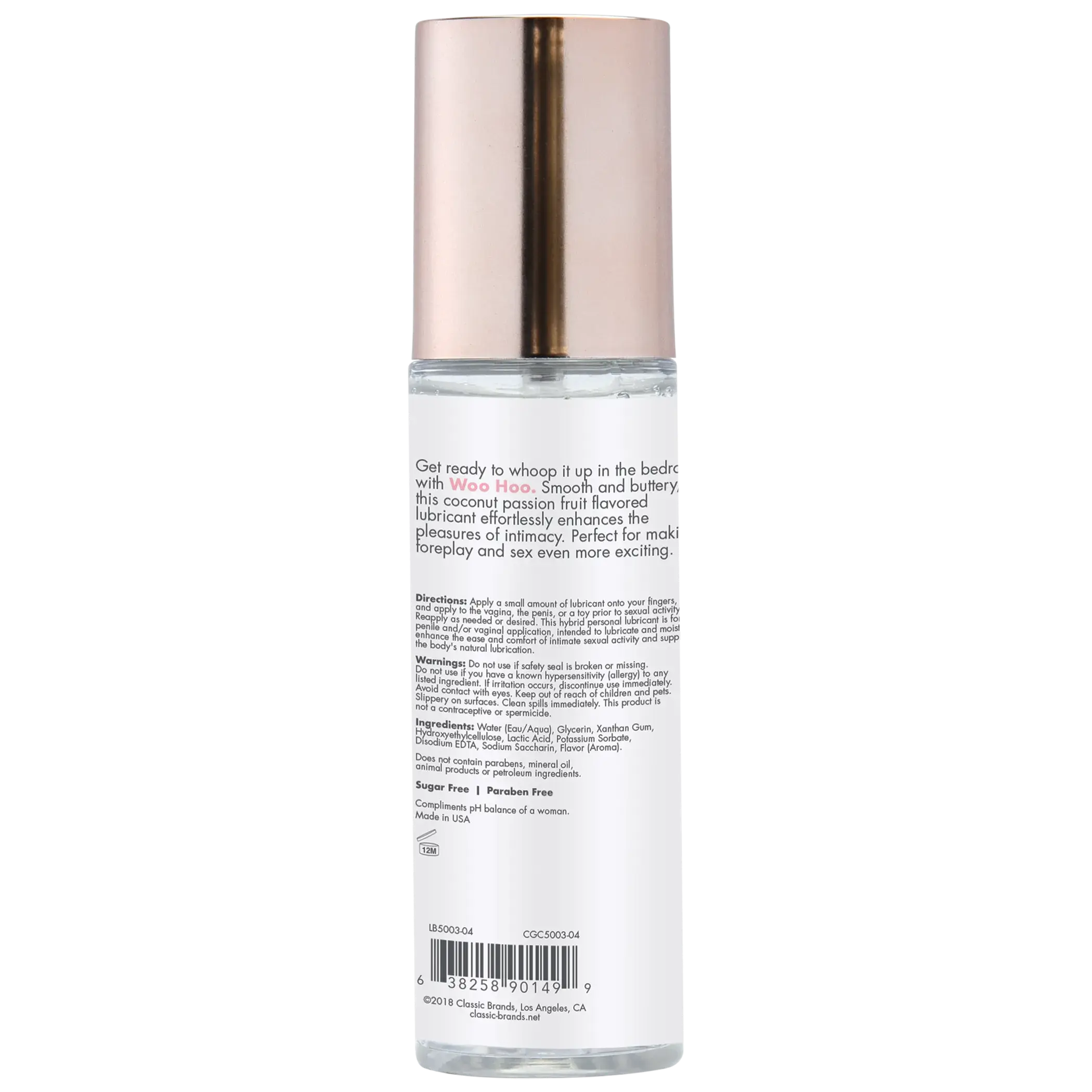 CGC Woo Hoo Personal Lubricant Coconut Passion 4.4 fl oz Classic Brands