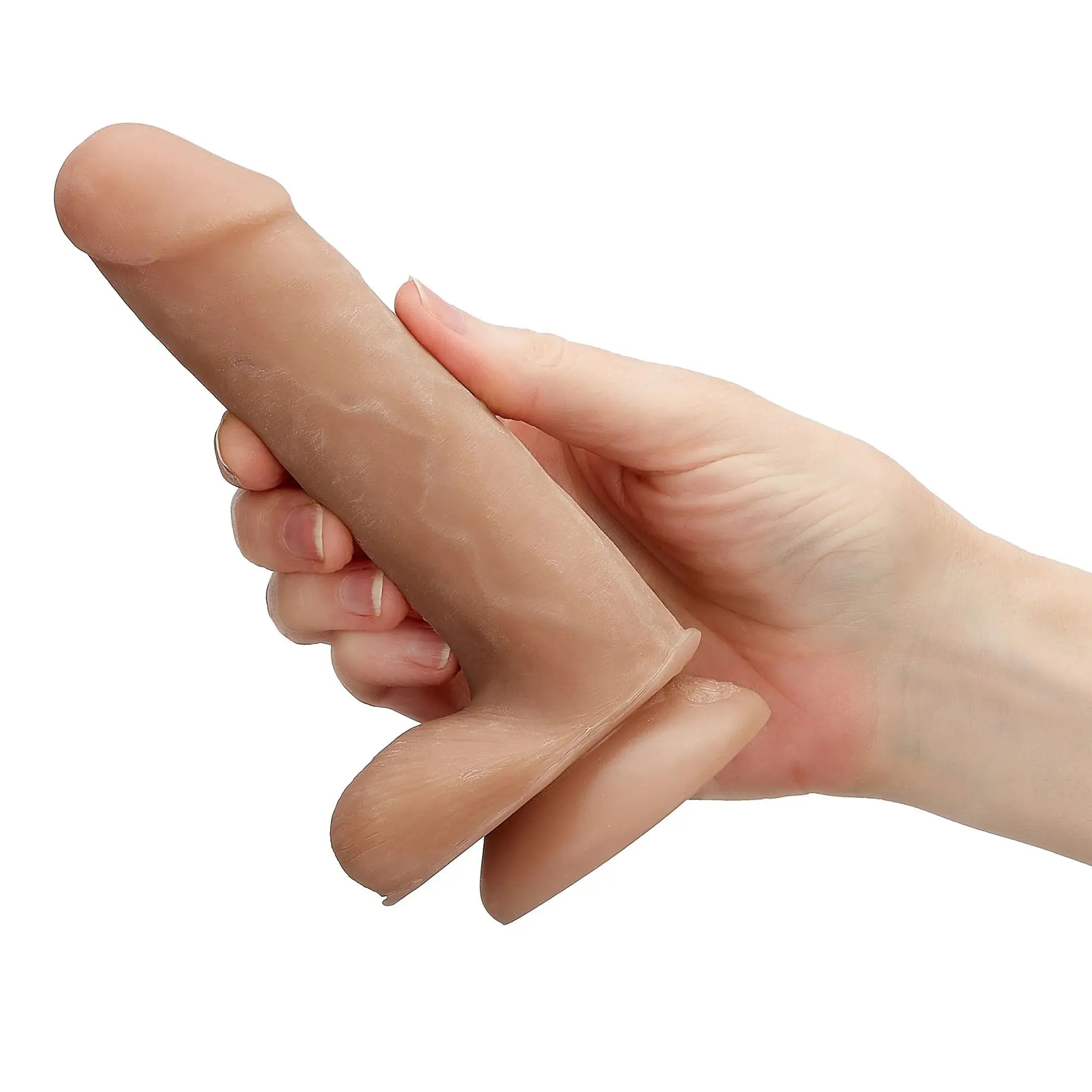CLOUD 9 DUAL DENSITY DILDO 6IN W/ BALLS TAN/ MOCHA Cloud 9 Novelties