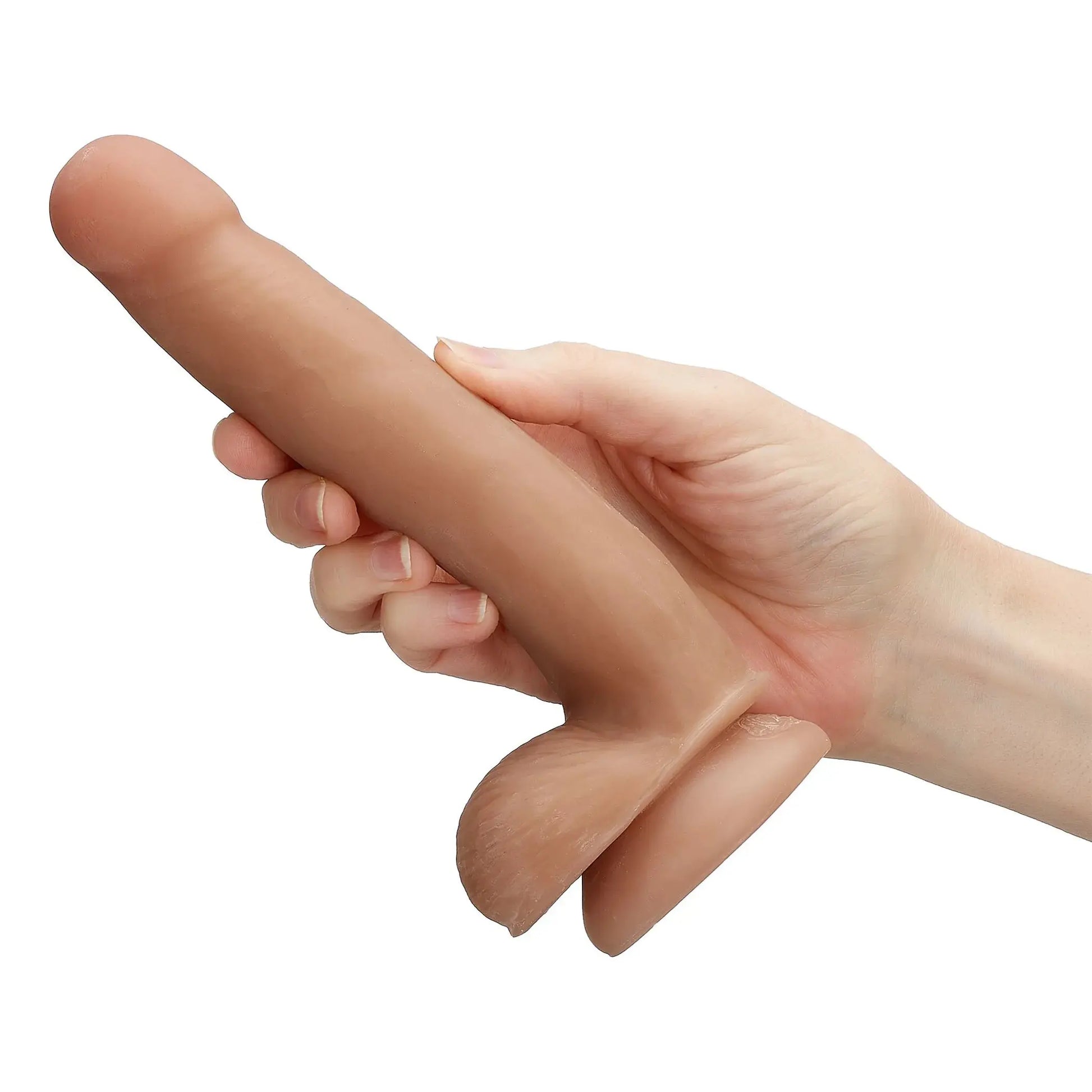 CLOUD 9 DUAL DENSITY DILDO TOUCH 7IN W/ BALLS TAN/ MOCHA Cloud 9 Novelties