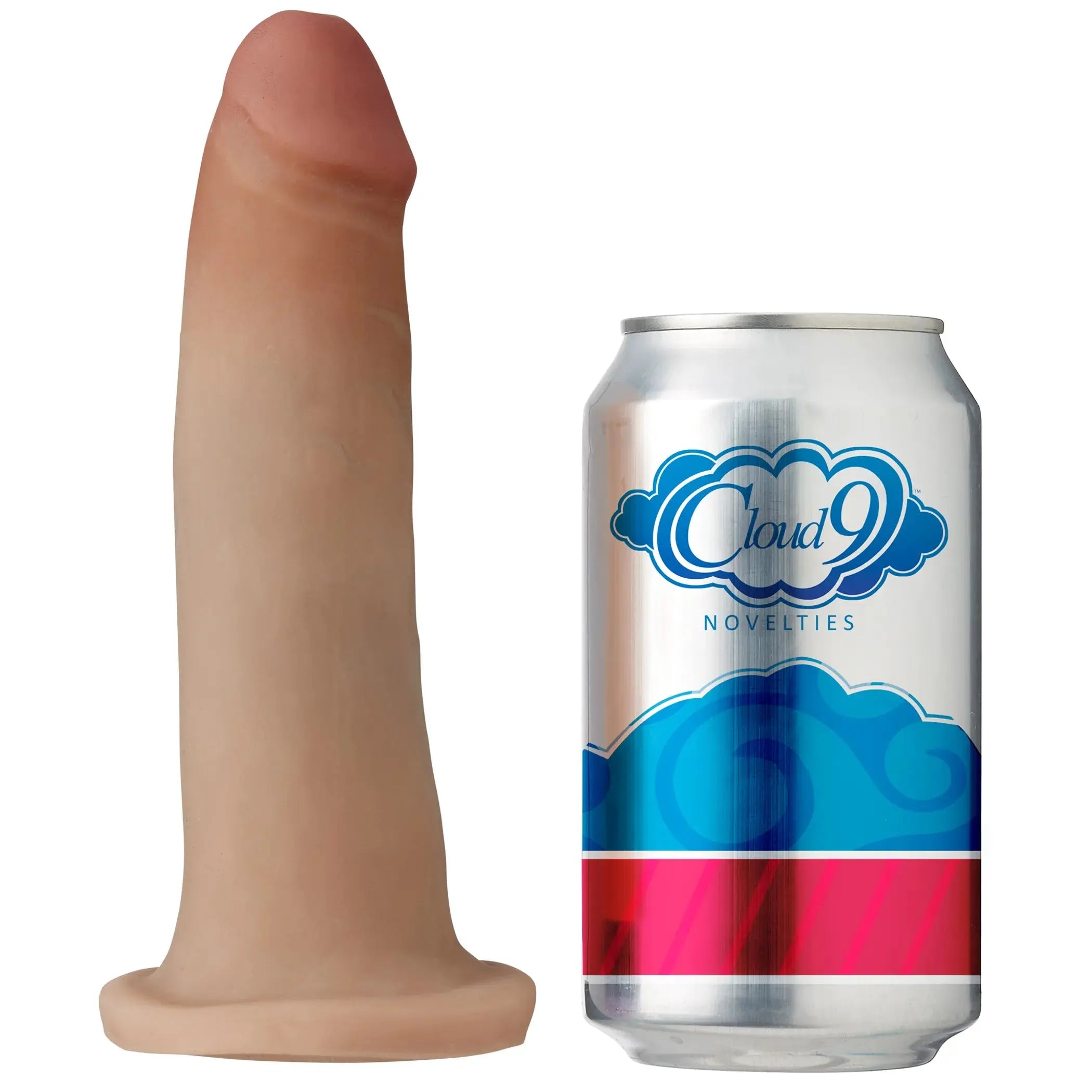 CLOUD 9 DUAL DENSITY DILDO TOUCH 7IN W/ NO BALLS TAN/ MOCHA Cloud 9 Novelties