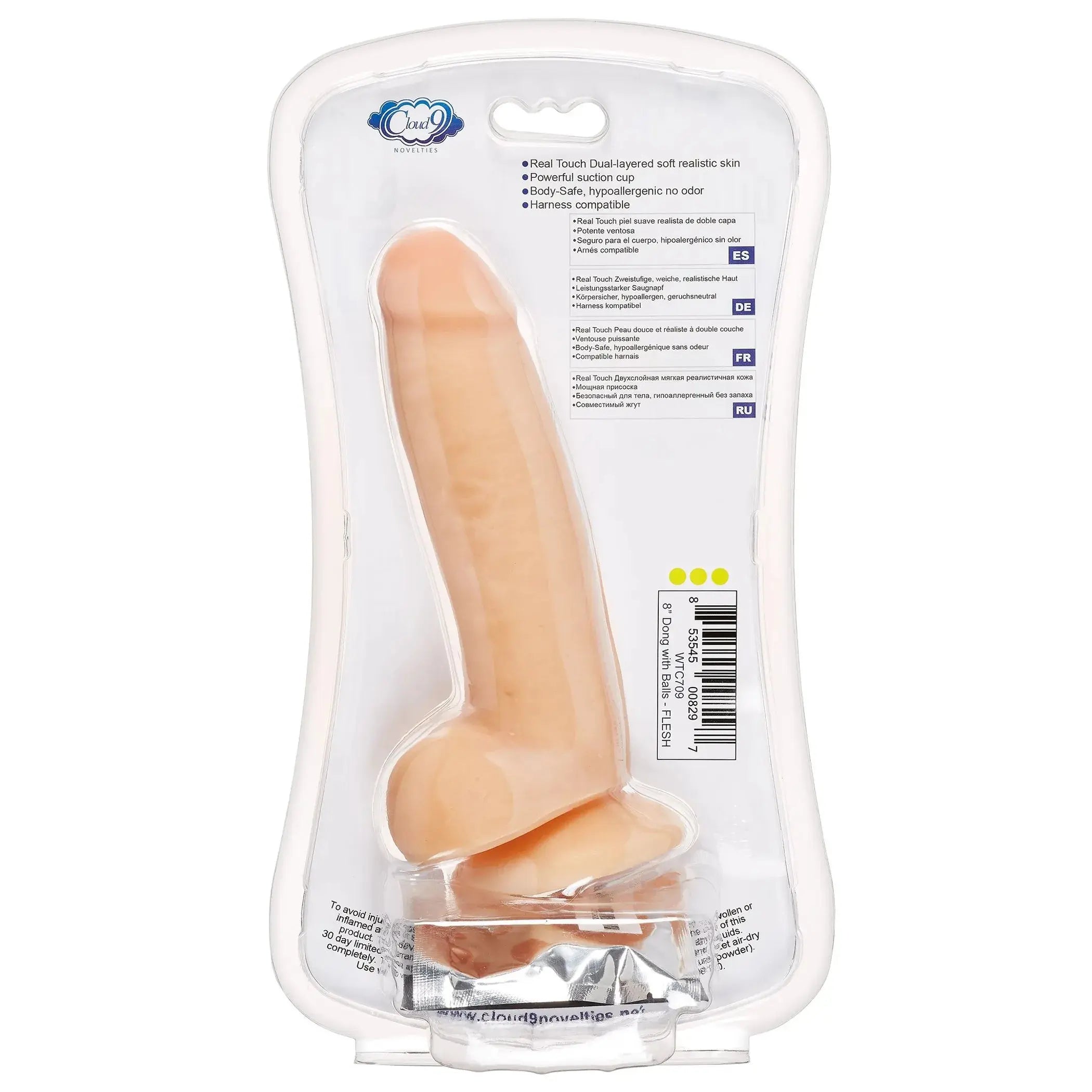 CLOUD 9 DUAL DENSITY DILDO TOUCH THICK W/ REALISTIC PAINTED VEINS & BALLS 8 IN Cloud 9 Novelties