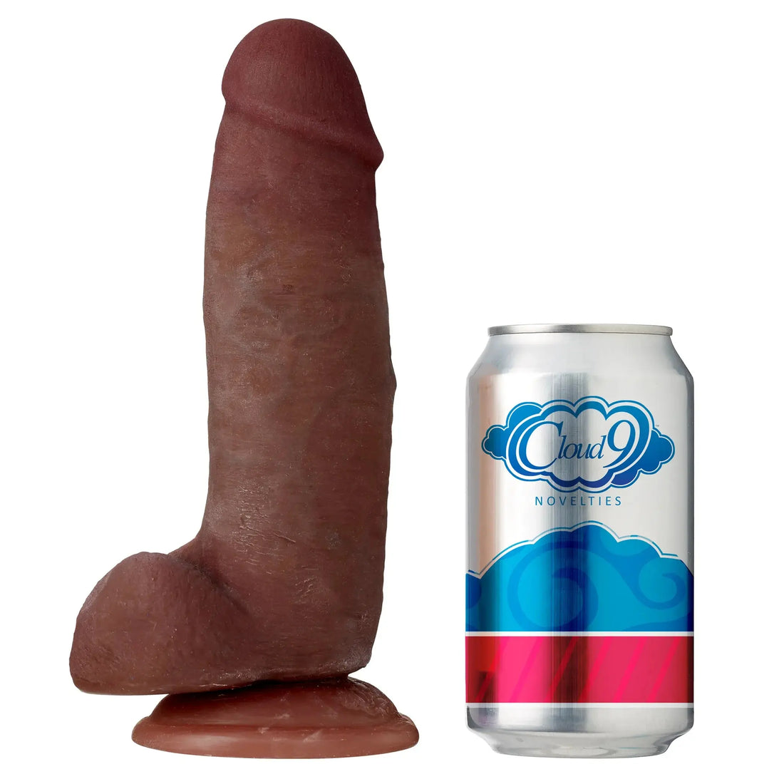 CLOUD 9 DUAL DENSITY DILDO TOUCH THICK W/ REALISTIC PAINTED VEINS & BALLS 8 IN W/ Cloud 9 Novelties
