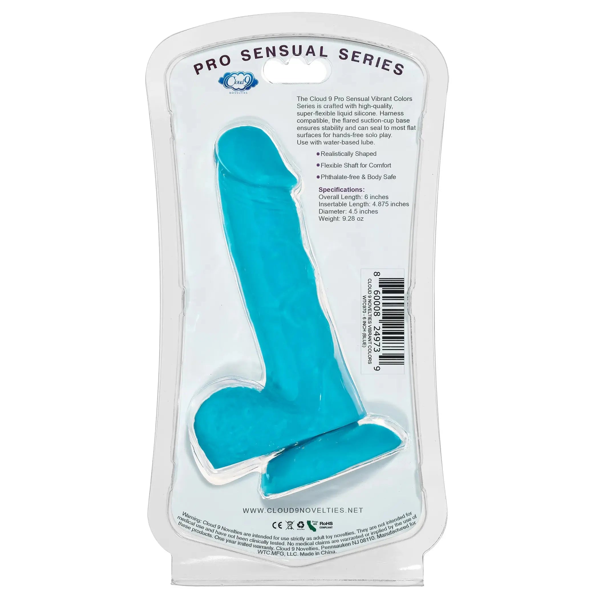 CLOUD 9 VIBRANT COLORS 6 BLUE PRO SENSUAL LINE " Cloud 9 Novelties