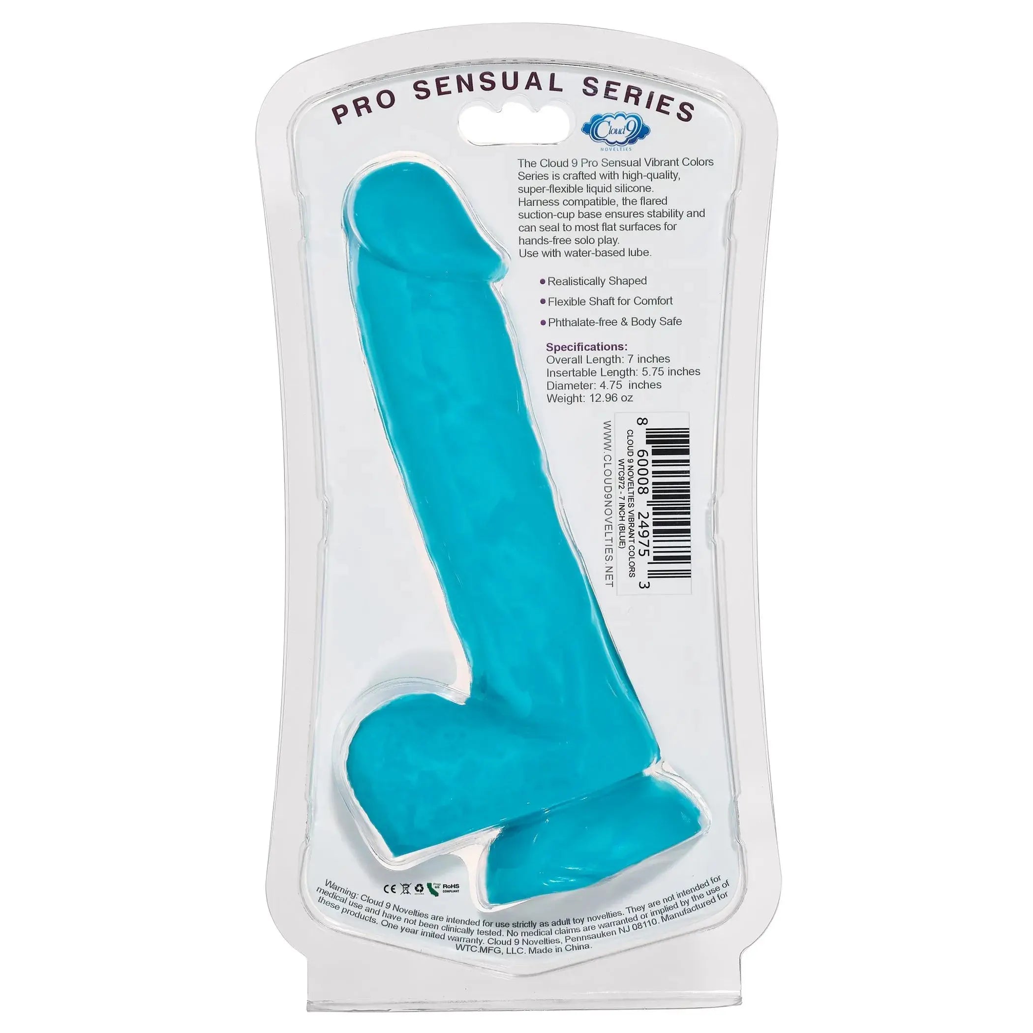 CLOUD 9 VIBRANT COLORS 7 BLUE PRO SENSUAL LINE " Cloud 9 Novelties