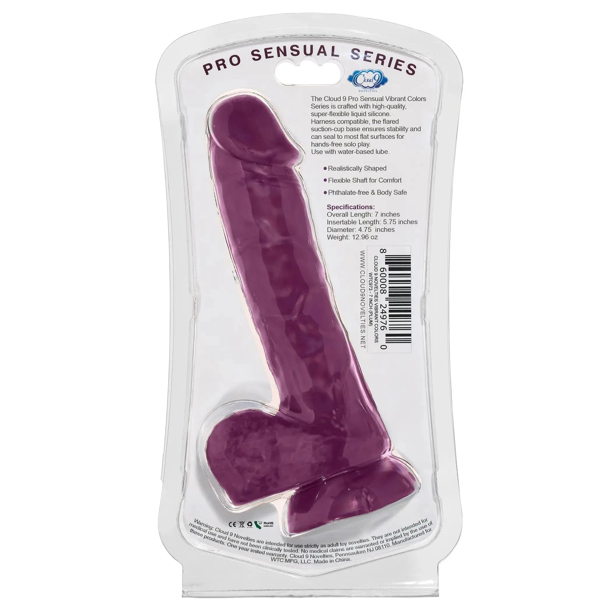 CLOUD 9 VIBRANT COLORS 7 PLUM PRO SENSUAL LINE " Cloud 9 Novelties