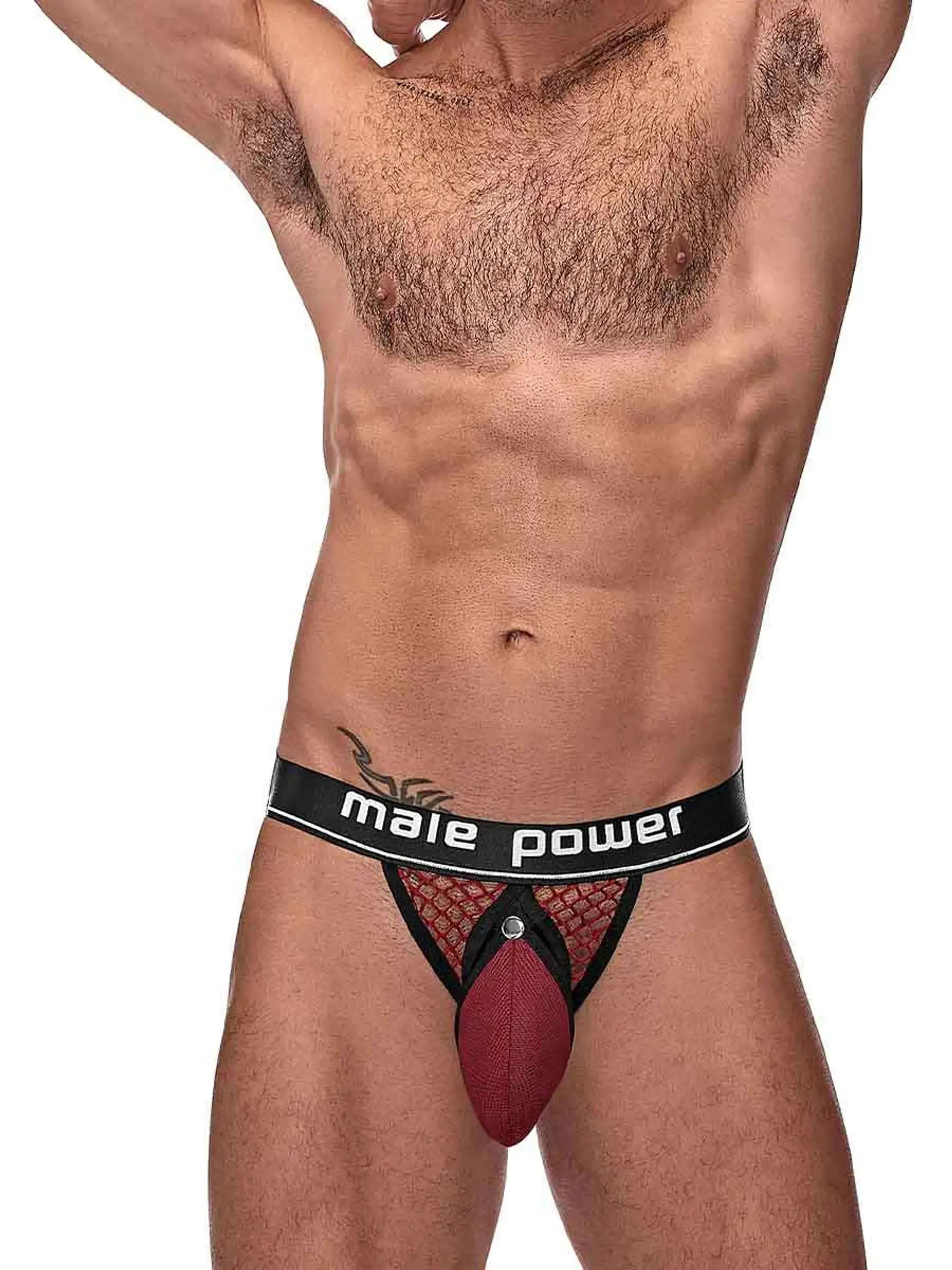 COCK PIT COCK RING JOCK BURGUNDY Male Power Lingerie