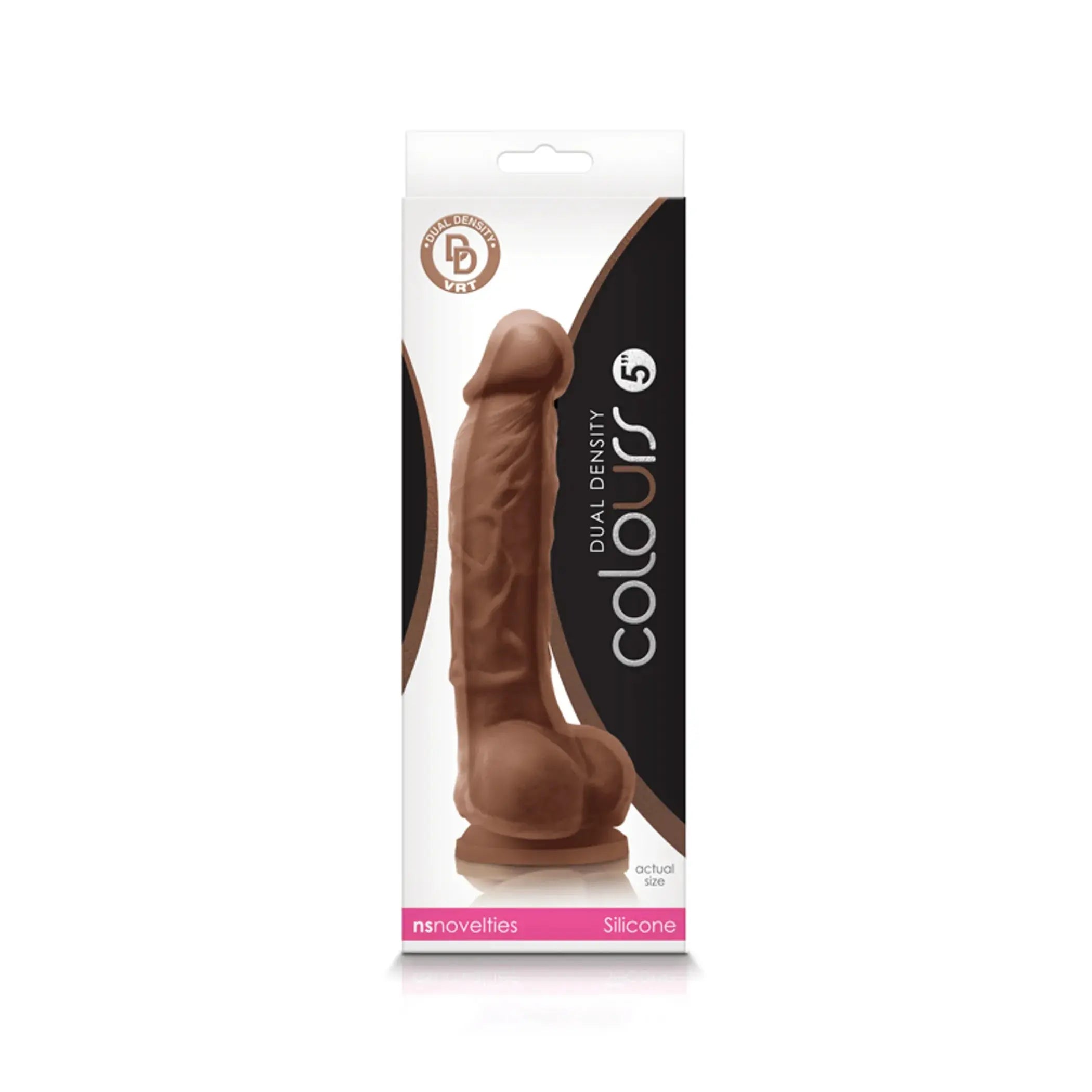 COLOURS DUAL DENSITY 5IN DILDO BROWN NS Novelties