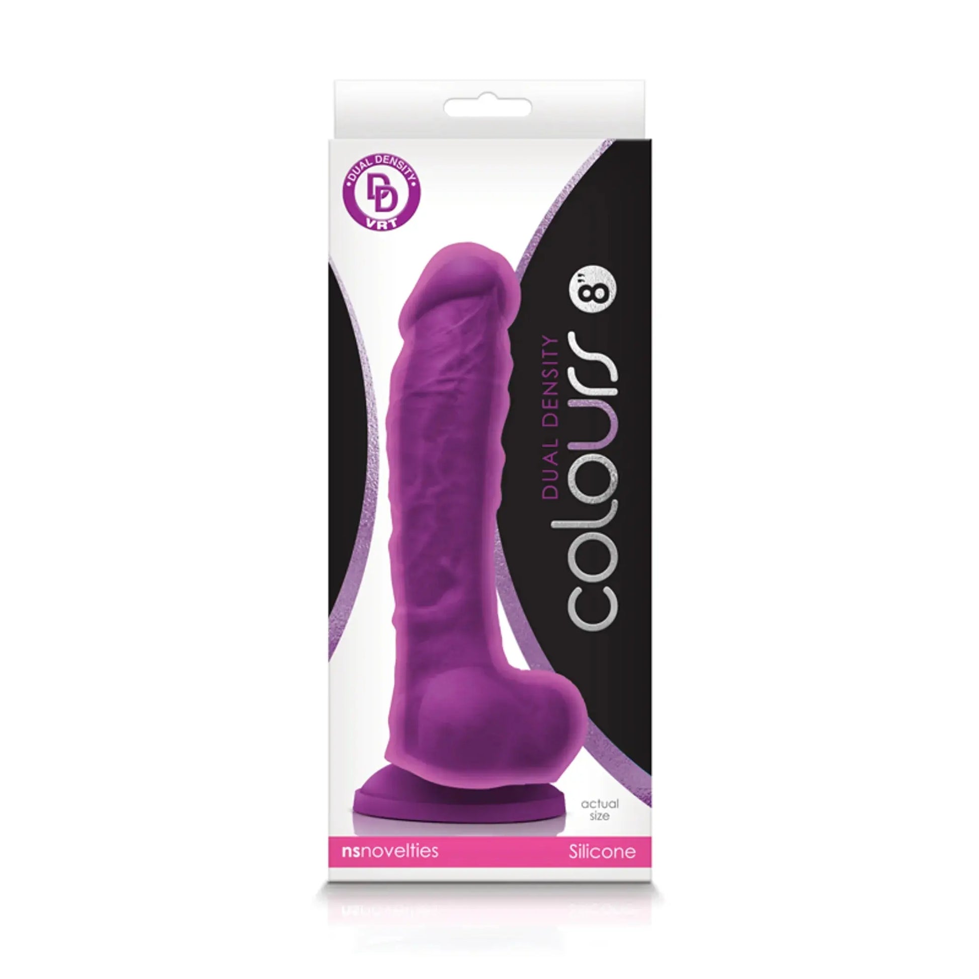 COLOURS DUAL DENSITY 8IN DILDO PURPLE NS Novelties