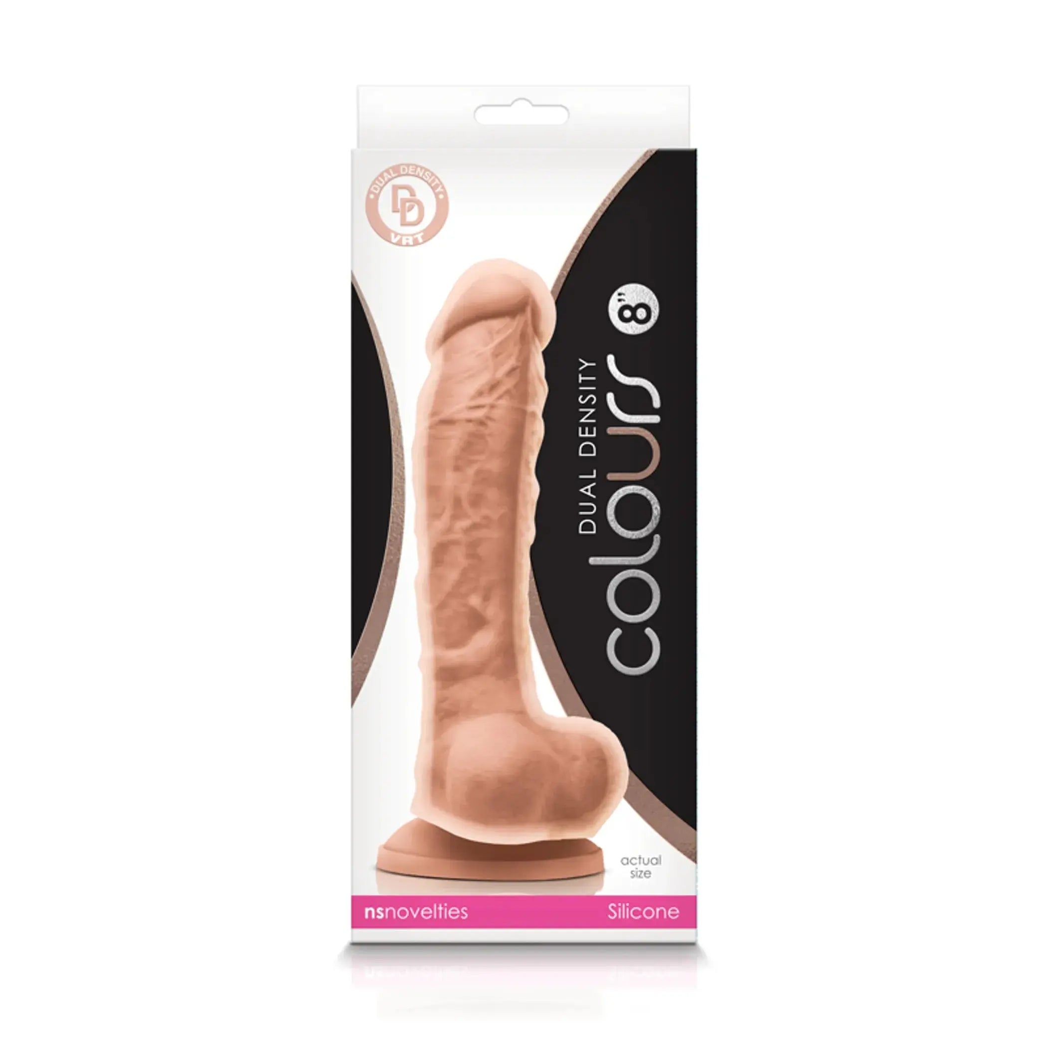 COLOURS DUAL DENSITY 8IN DILDO WHITE NS Novelties