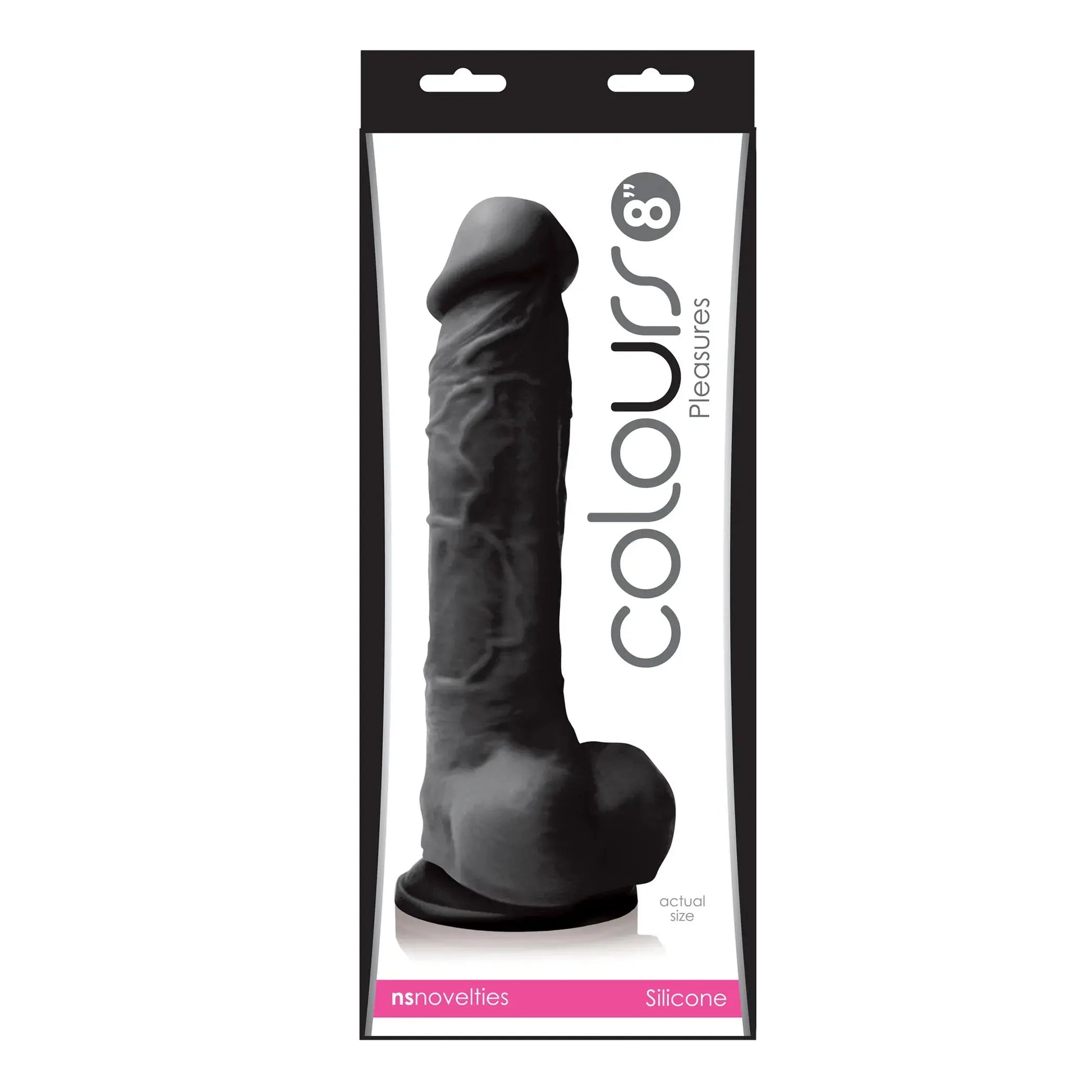 COLOURS PLEASURES 8IN DILDO BLACK NS Novelties
