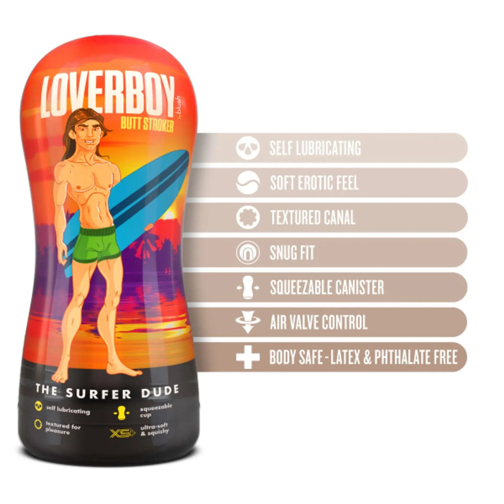COVERBOY THE SURFER DUDE SELF LUBRICATING STROKER BEIGE Blush Novelties