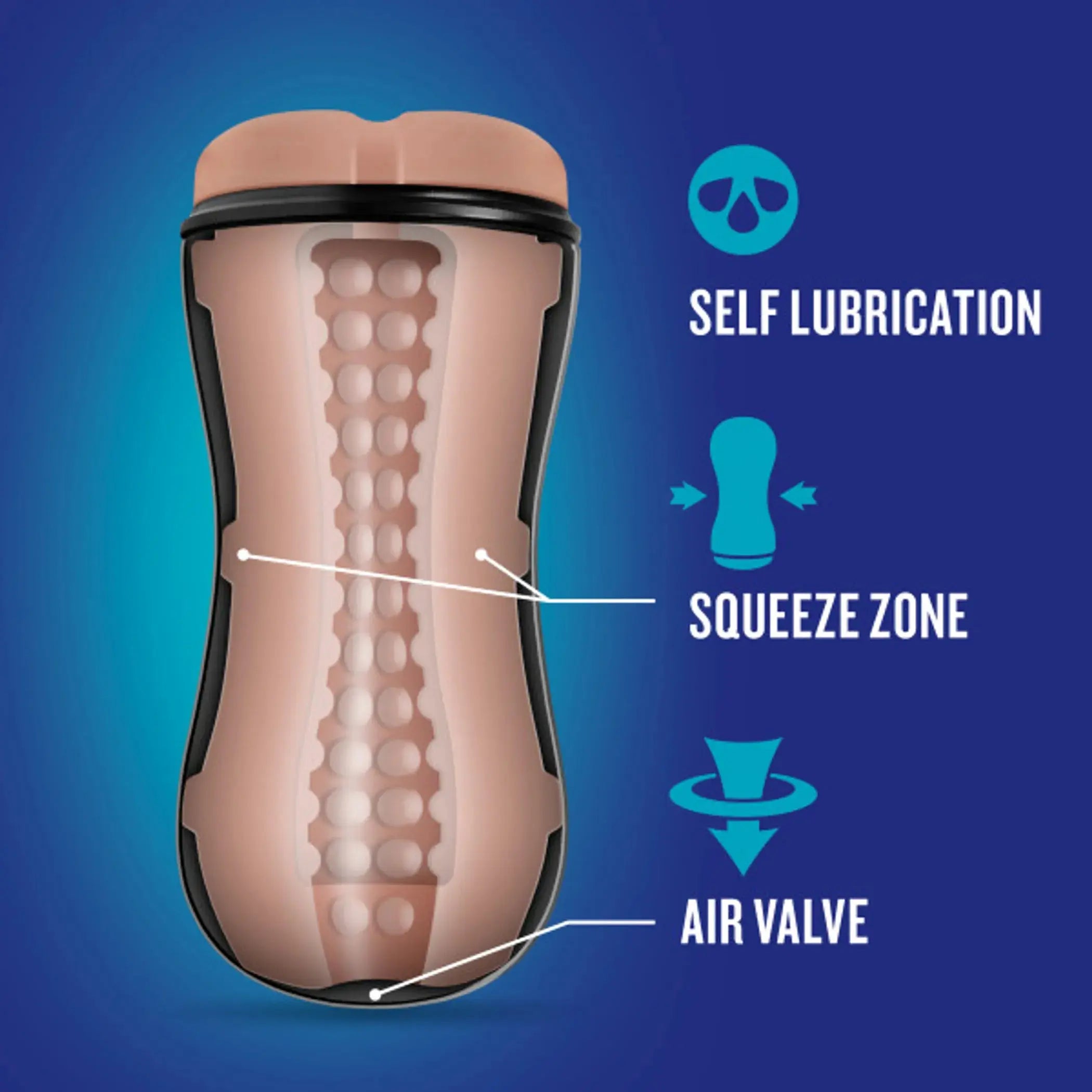 COVERBOY THE SURFER DUDE SELF LUBRICATING STROKER BEIGE Blush Novelties