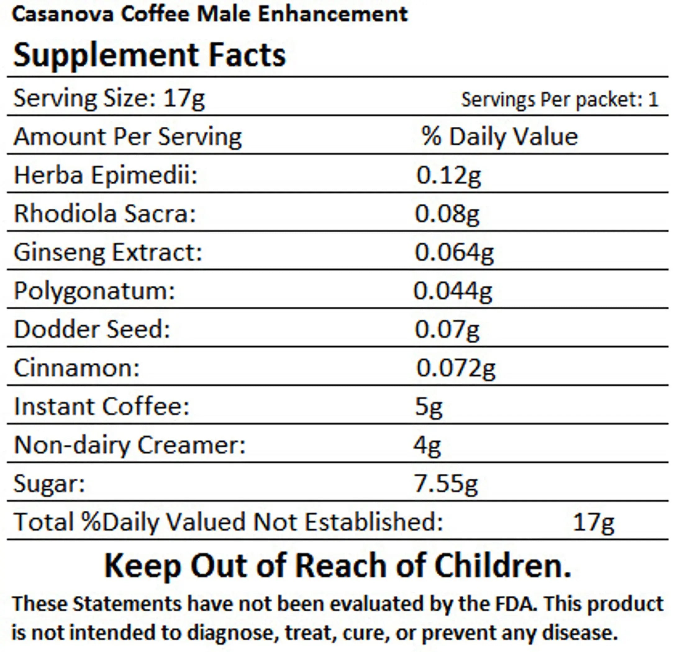 Casanova Coffee Male Sexual Stimulant Supercore Products Group