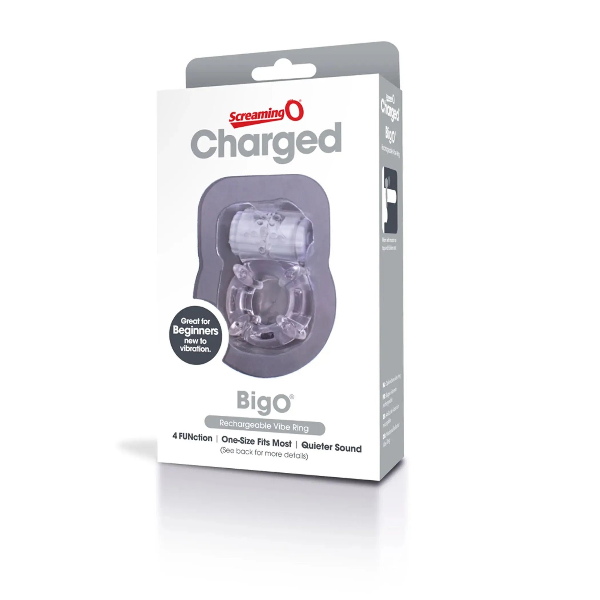 Charged Big O Clear Cock Ring Screaming O
