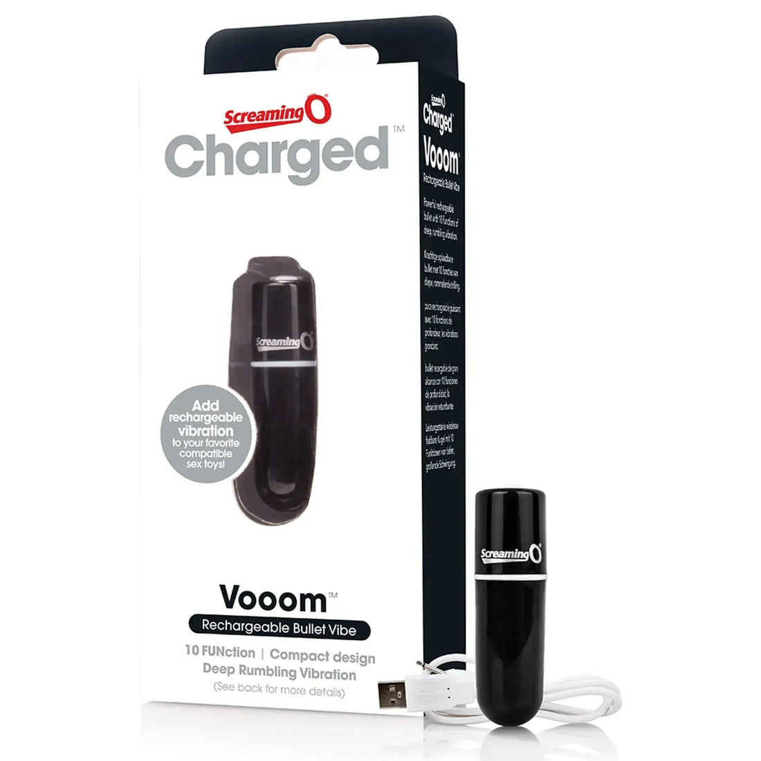 Charged Vooom Rechargeable Bullet Vibe Black Screaming O