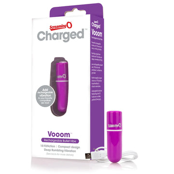 Charged Vooom Rechargeable Bullet Vibe Purple Screaming O