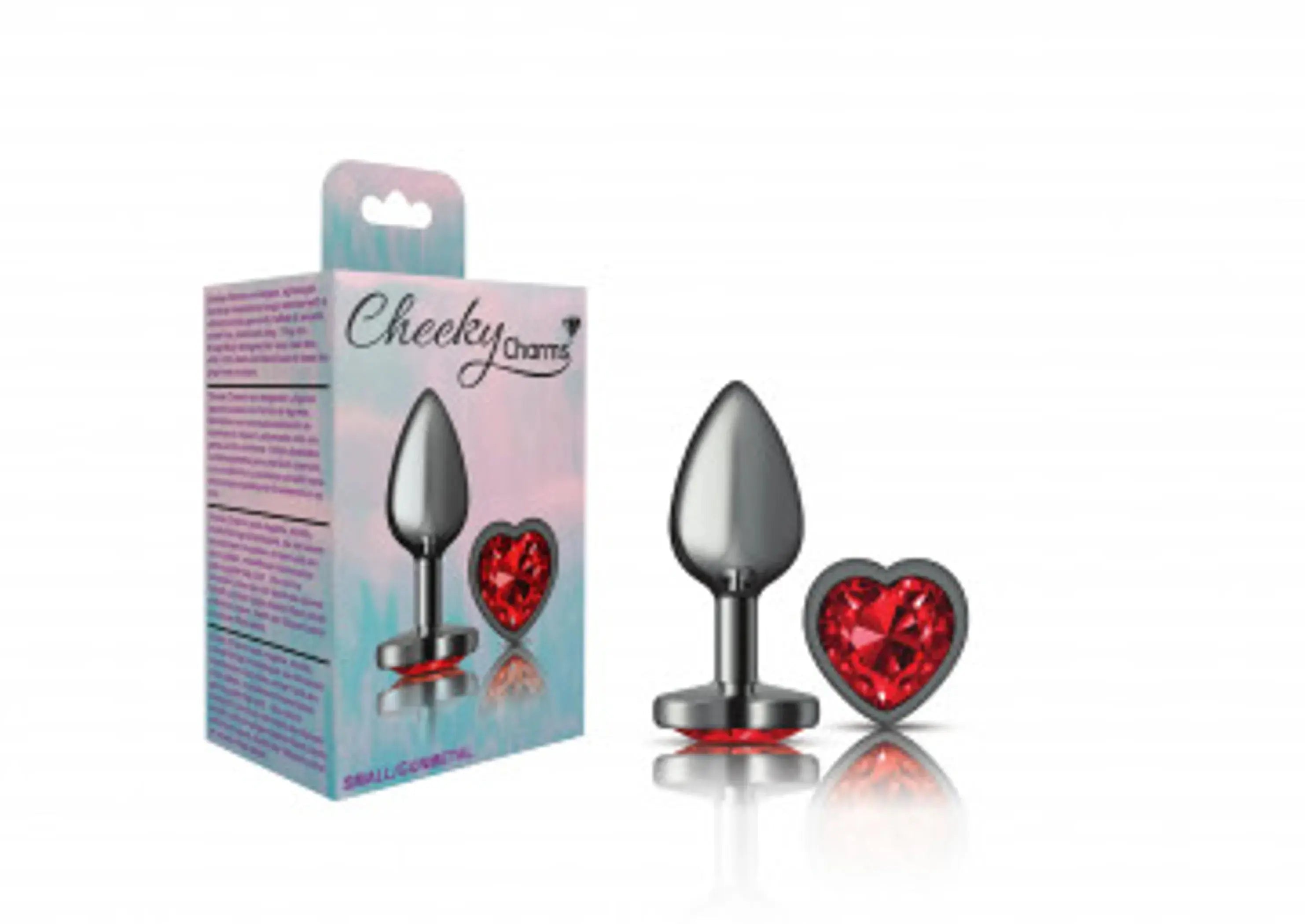 Cheeky Charms Deep Red Small Gunmetal Butt Plug Viben