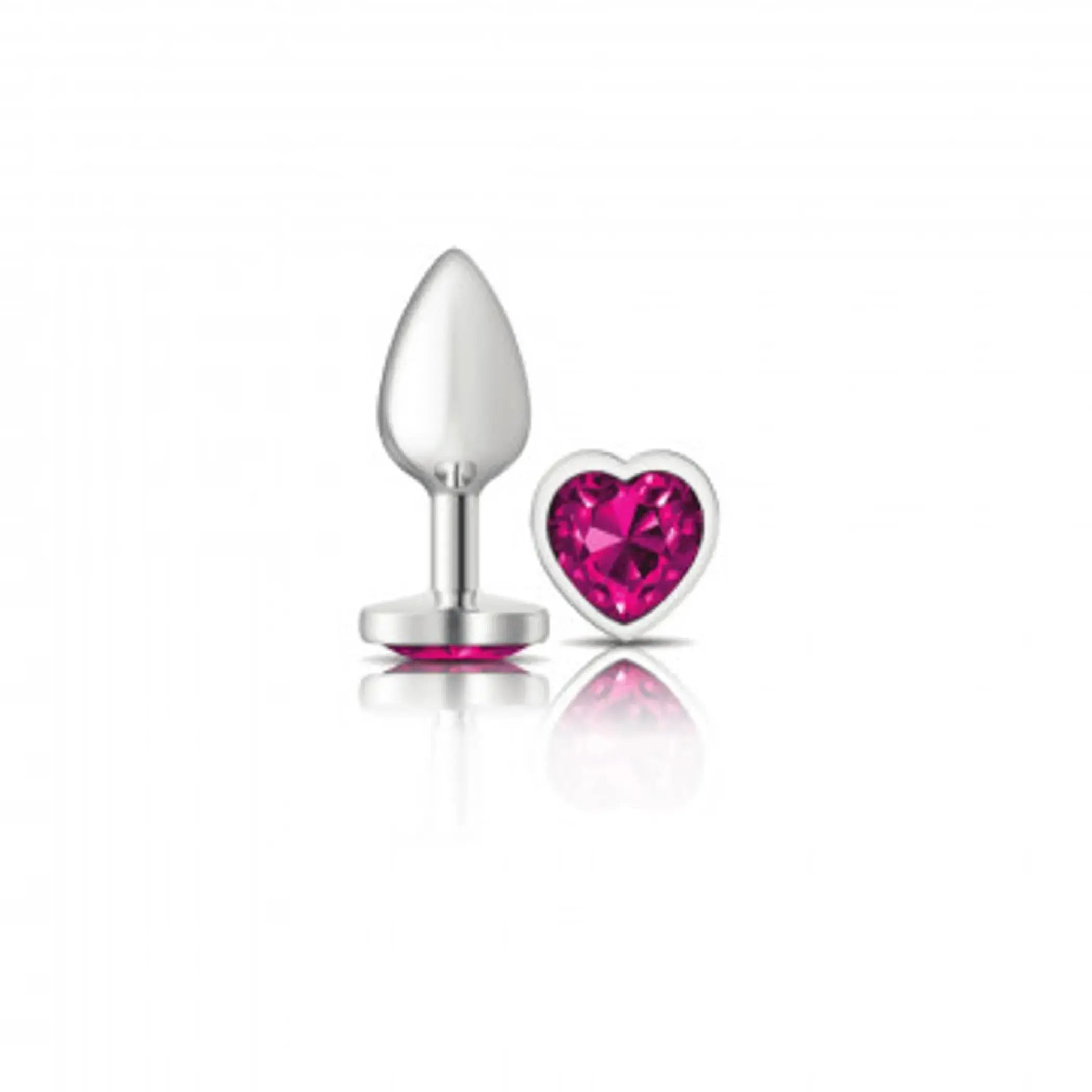 Cheeky Charms Heart Bright Pink Small Silver Plug Viben