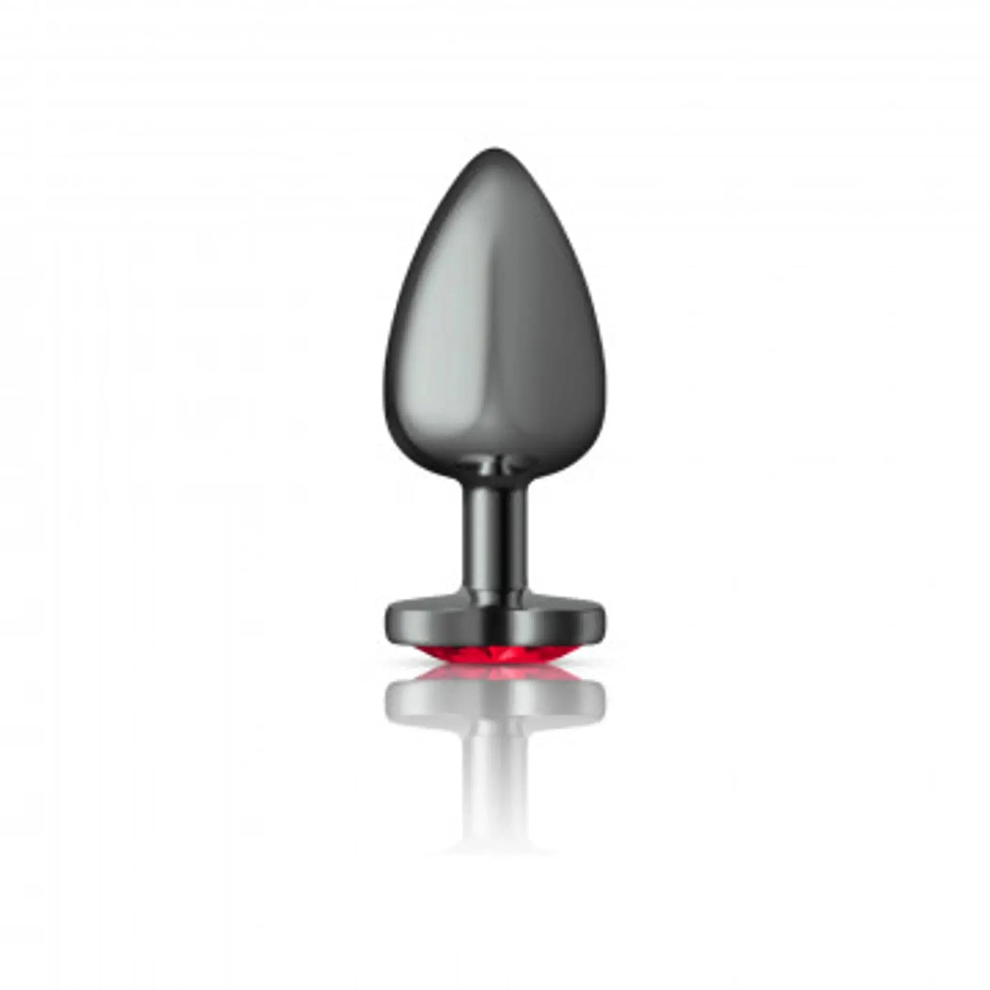 Cheeky Charms Heart Deep Red Large Gunmetal Butt Plug Viben